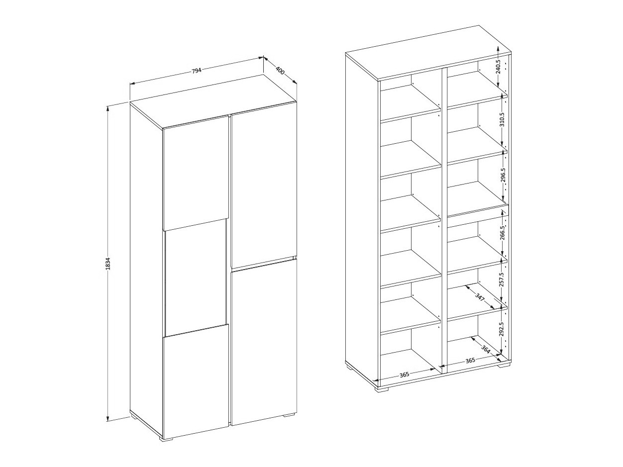 Plaukts Alfere 110 (Melns)