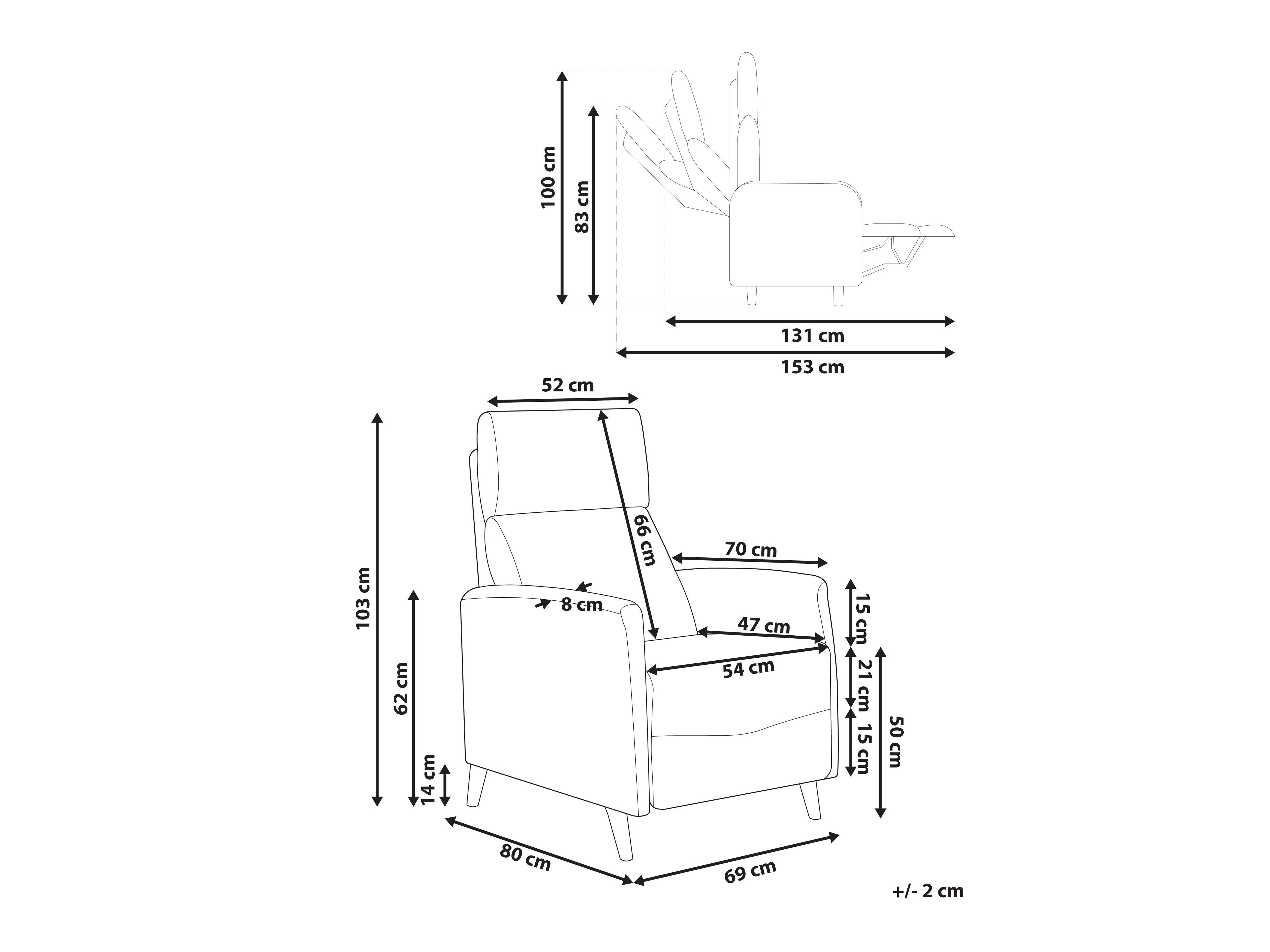 Krēsls reglainer Berwyn 2462 (Brūns)