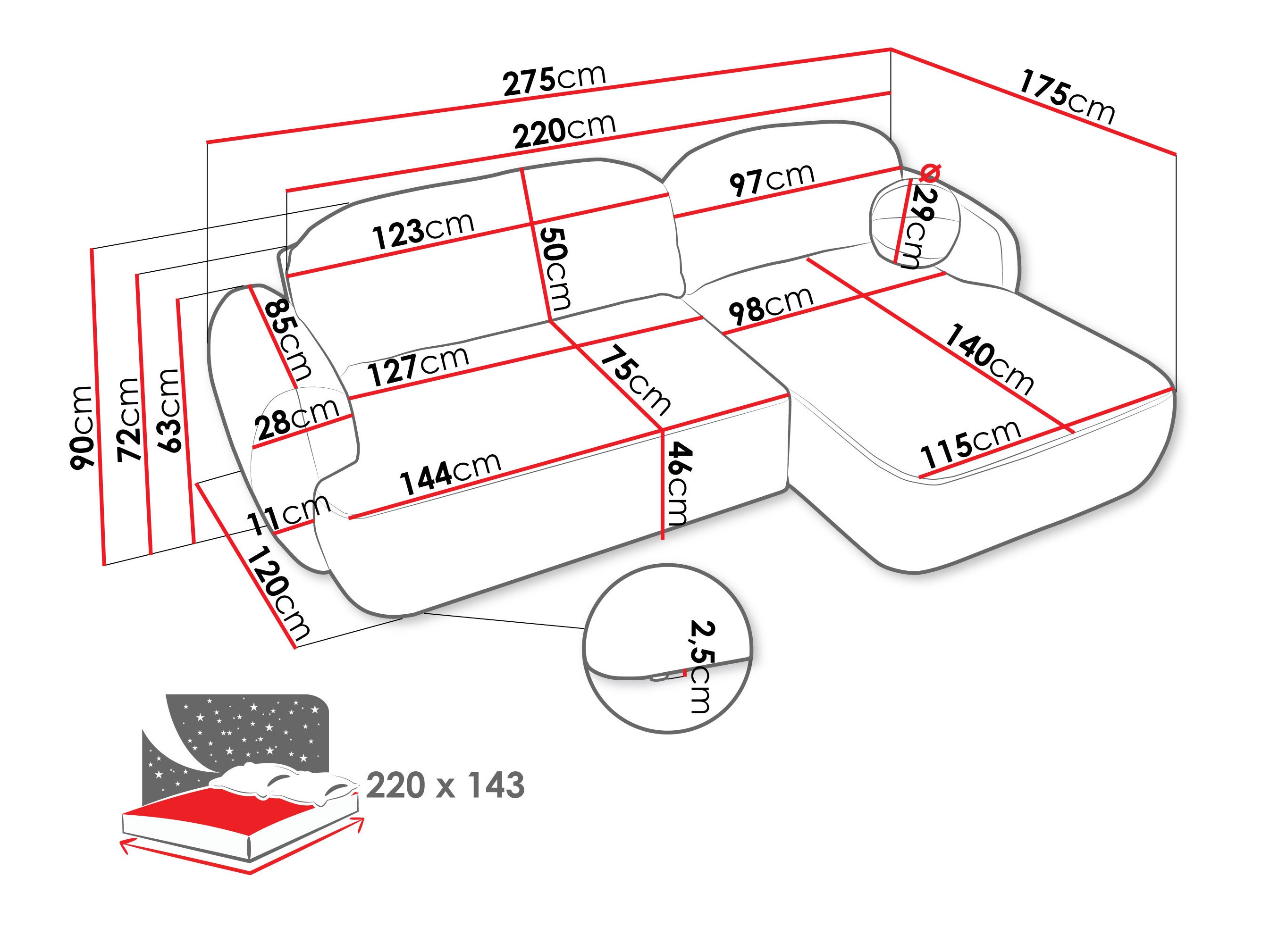 Stūra dīvāns TrendyNest Ardea I (Now Or Never 03)