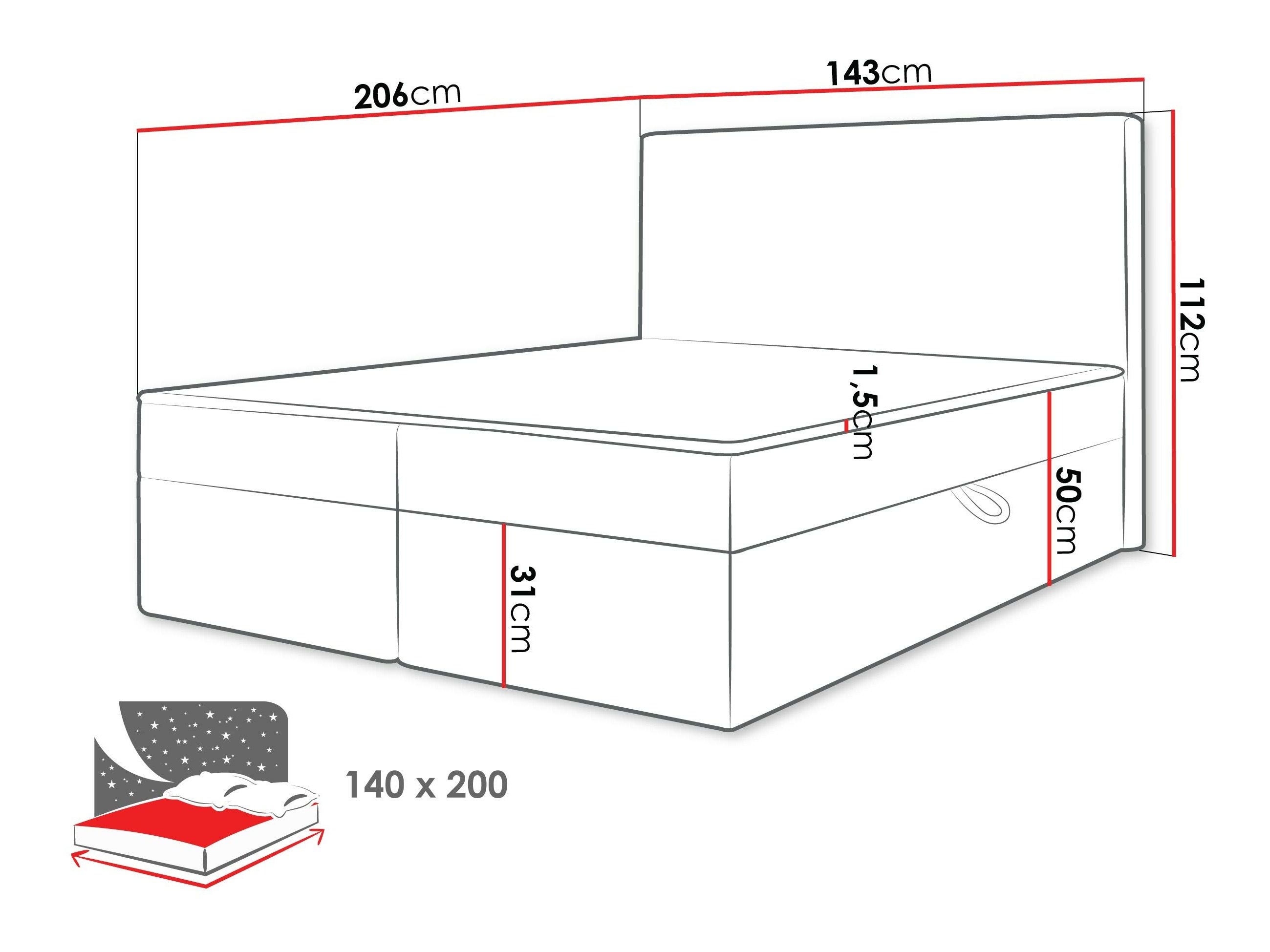 Kontinentālā gulta Comfivo 502 (Ambience 02)