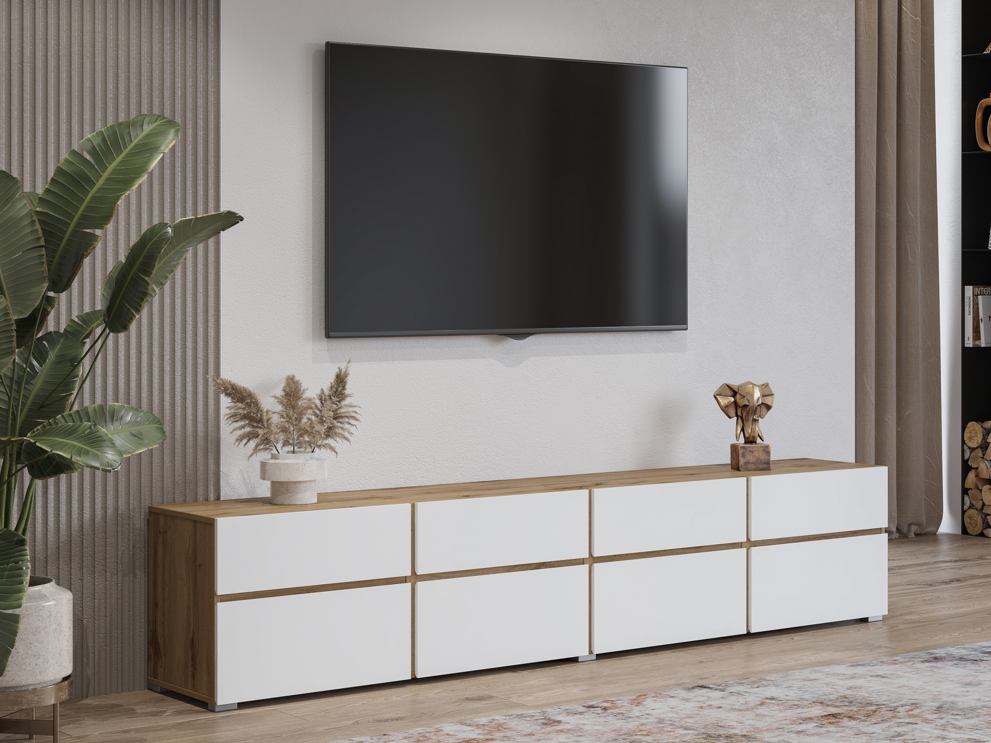 TV galds Alfere 101 (Wotak ozols + Balts)