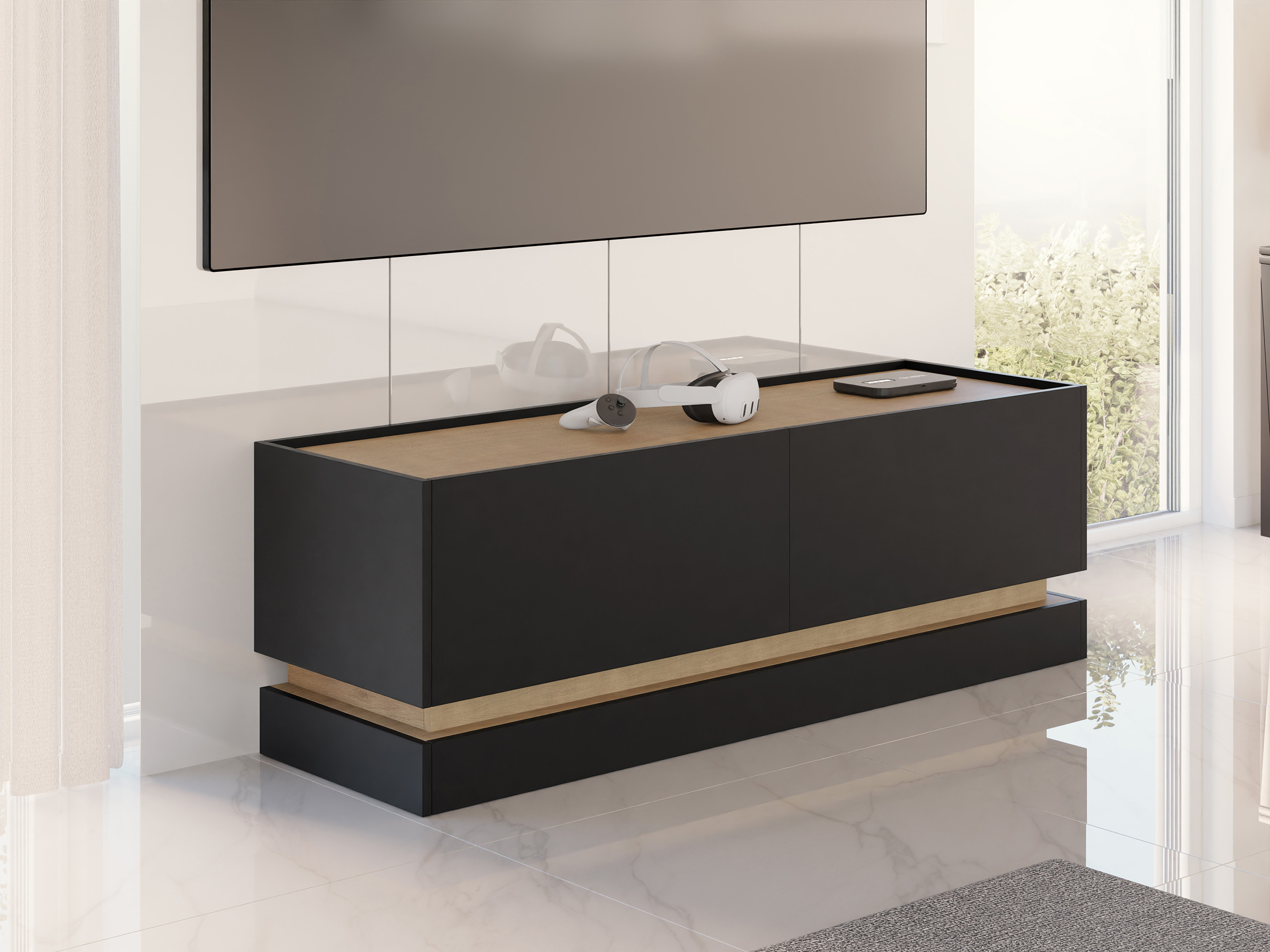TV galds Comfivo Tilia I (Melns + Ozols)