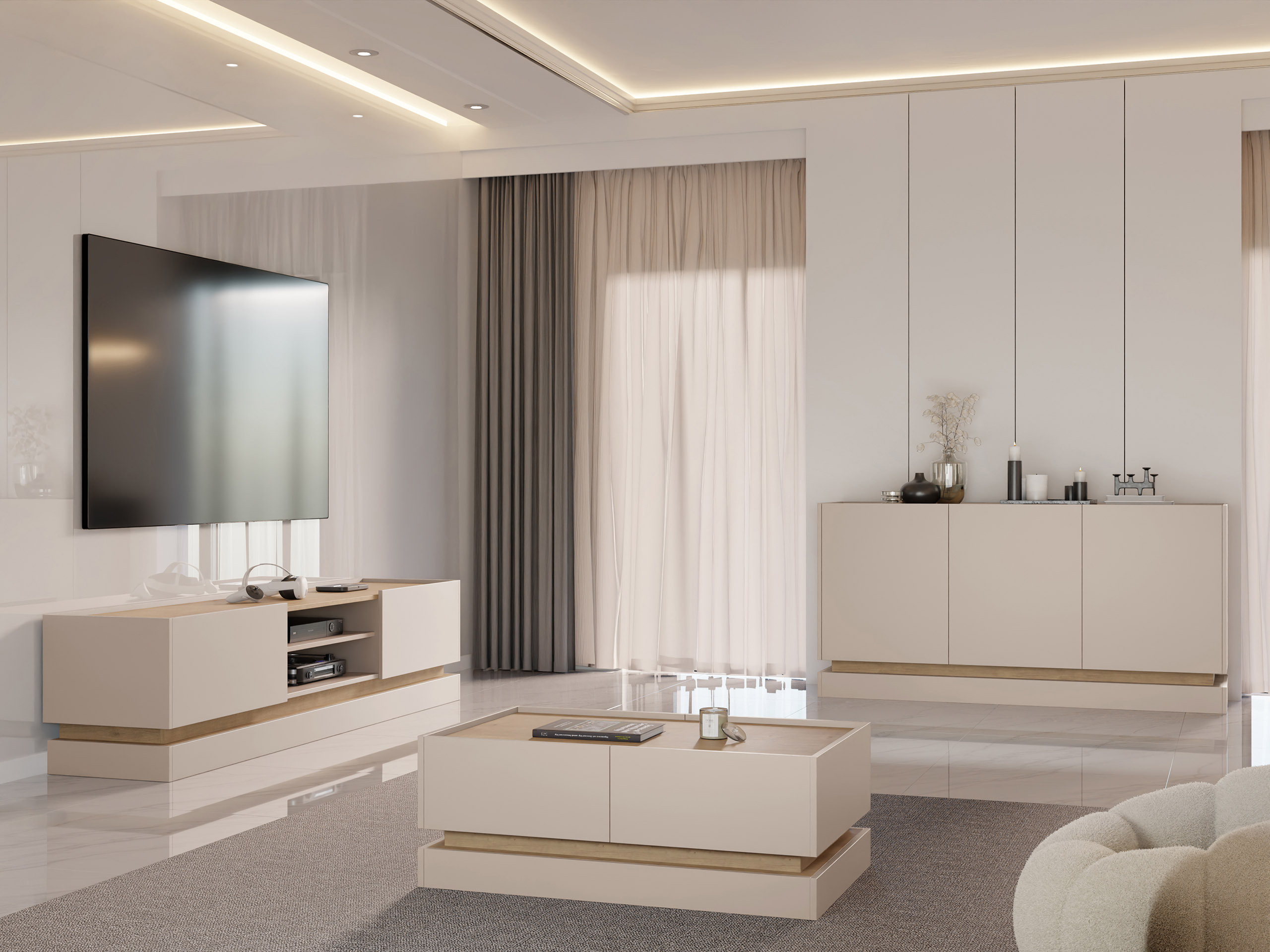 Viesistabas komplekts Comfivo Tilia (Gaiši brūns + Ozols)