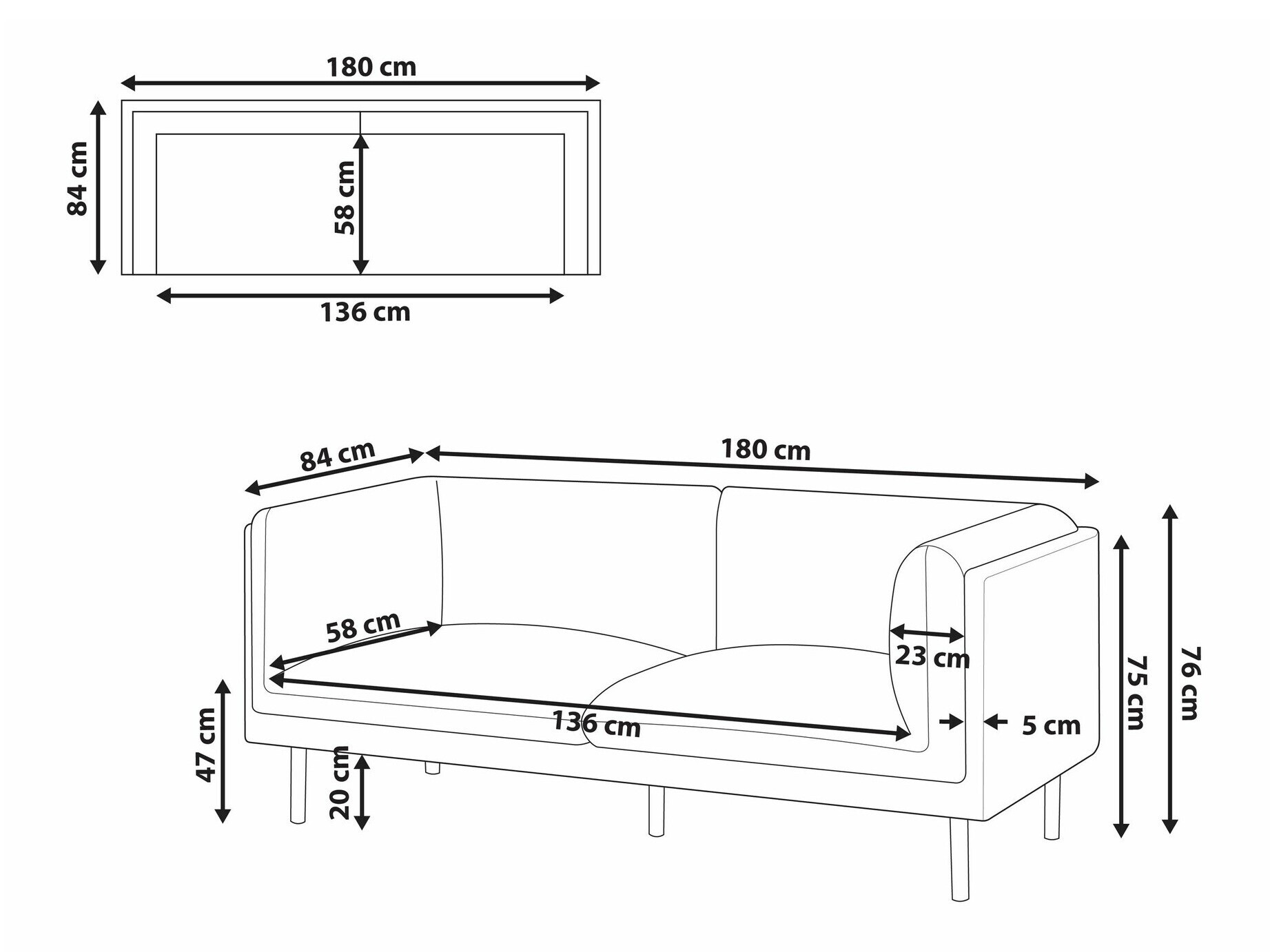 Dīvāns Berwyn 2684 (Balts + Brūns)