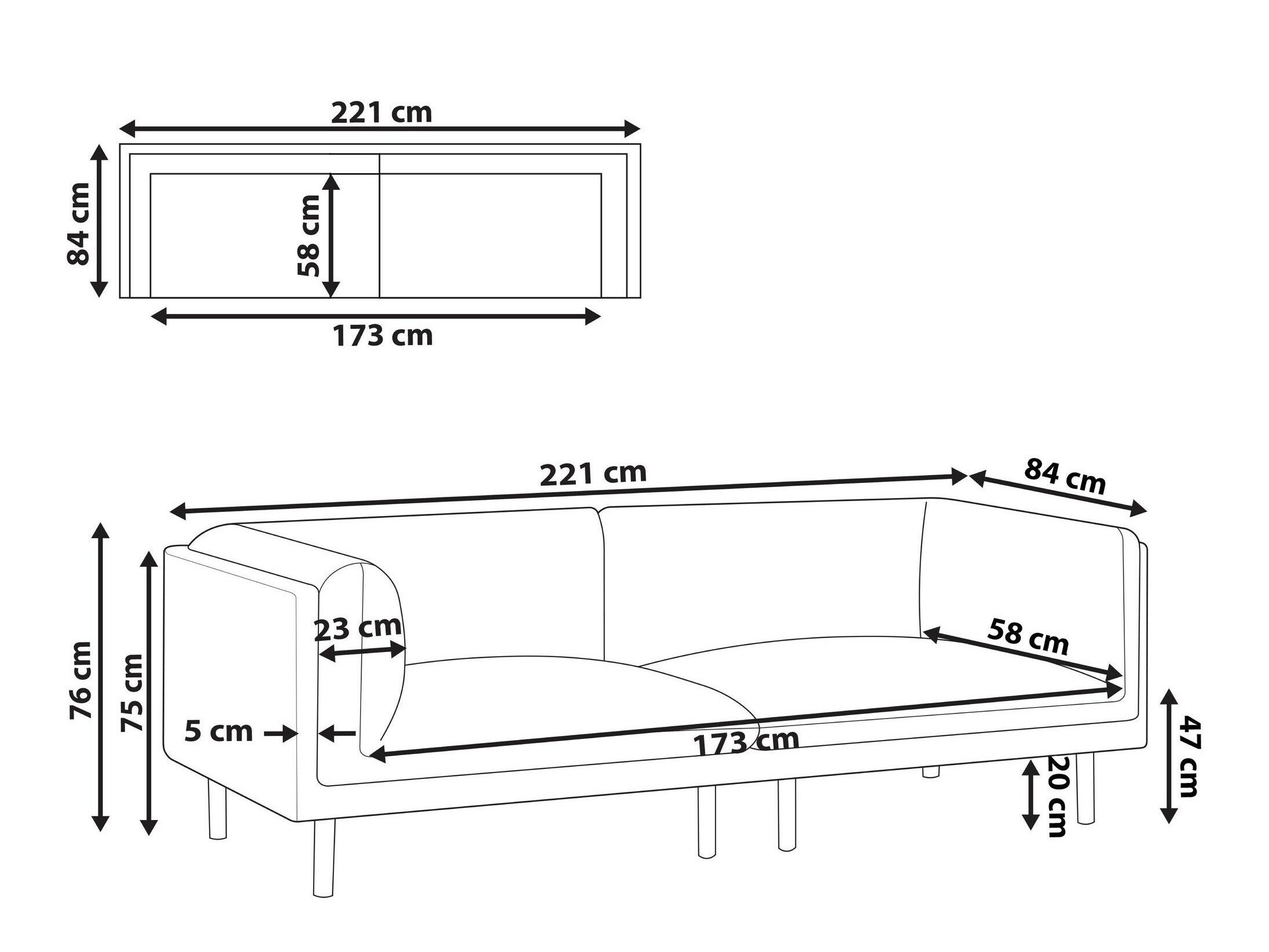 Dīvāns Berwyn 3082 (Tumši zils)