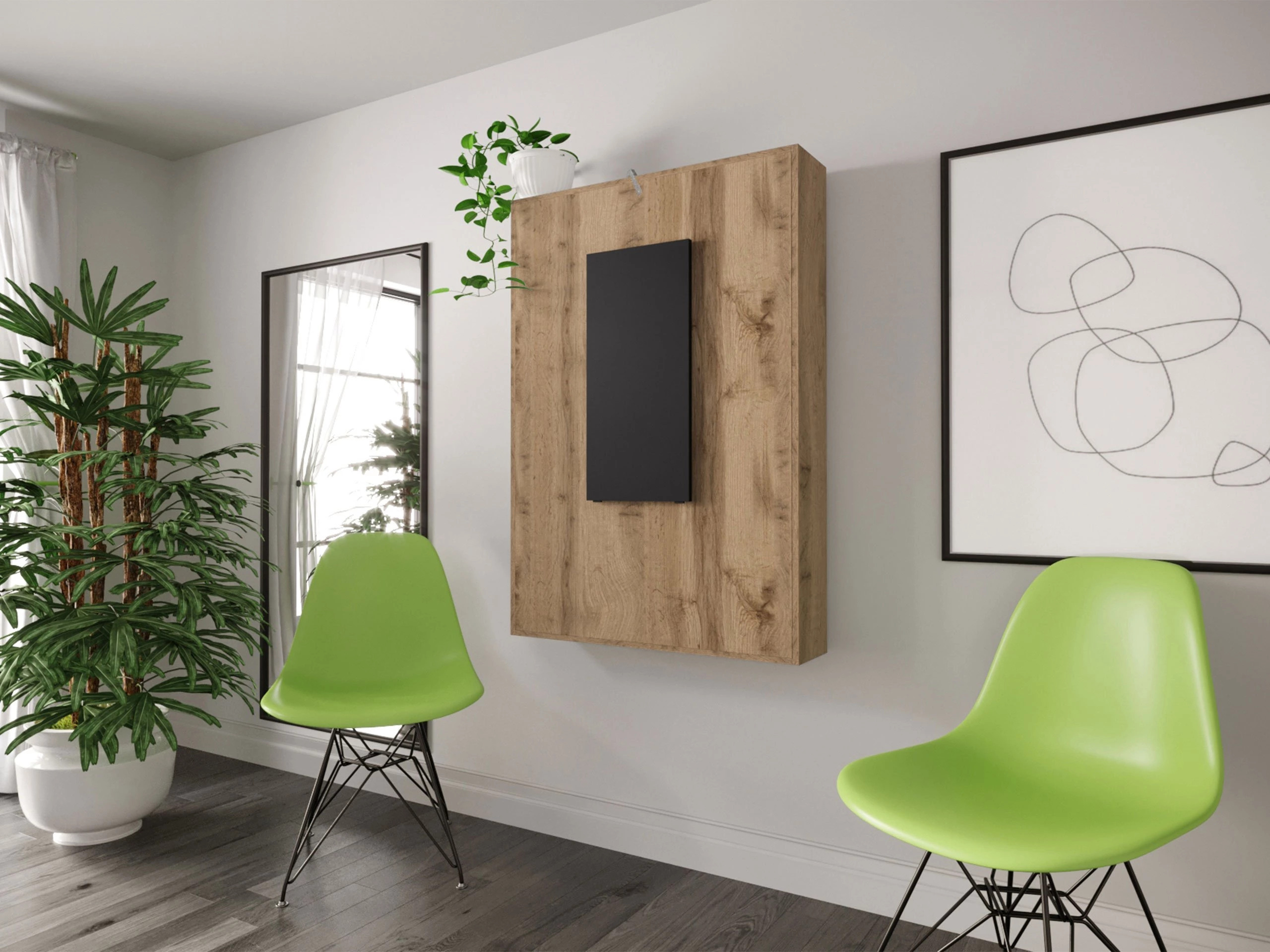 Salokāms galds Pinis III (Melns + Votan ozols)