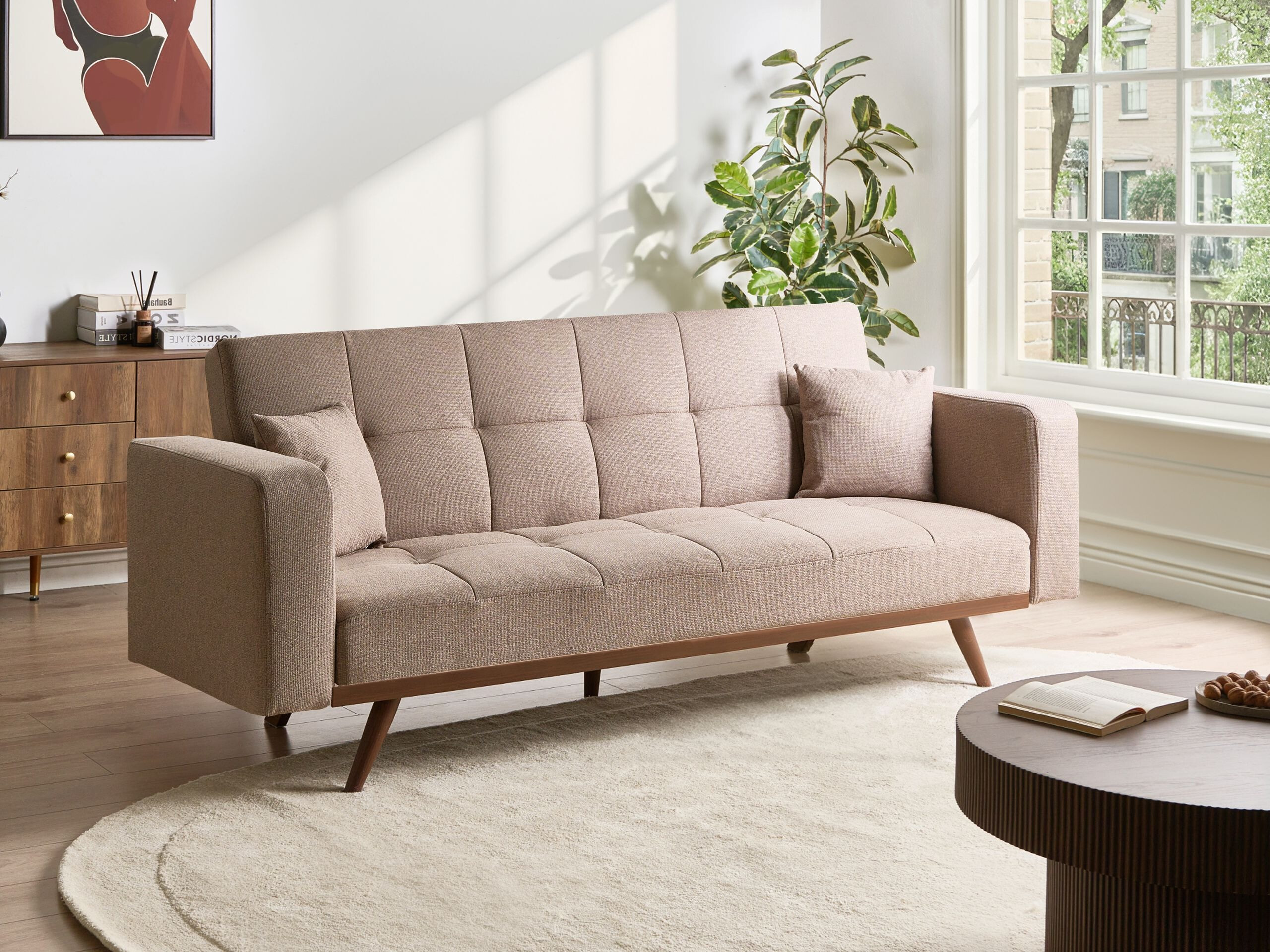 Dīvāns gulta Berwyn 3123 (Gaiši brūns)