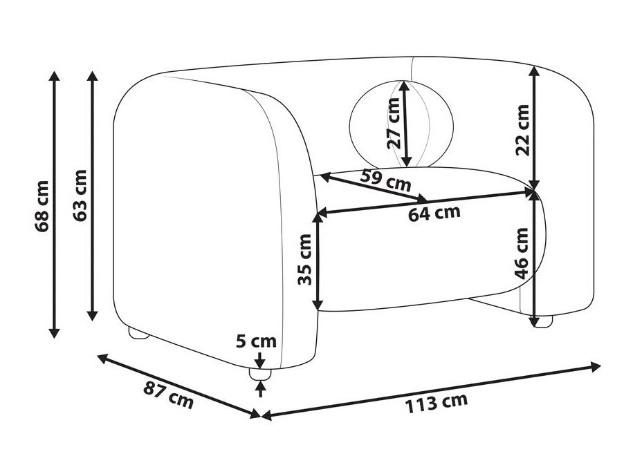 Krēsls Veselme 100 (Melns)