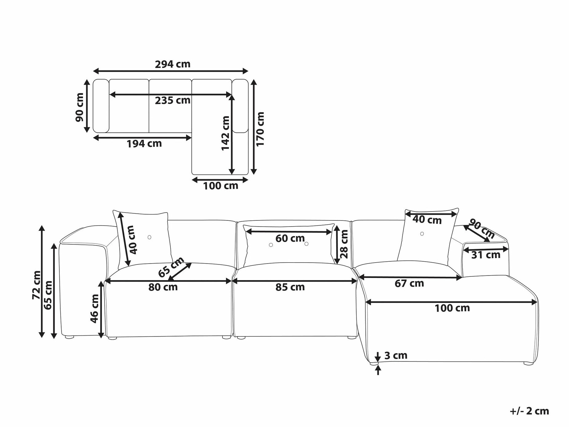 Stūra dīvāns Berwyn 1311 (Tumši pelēks)