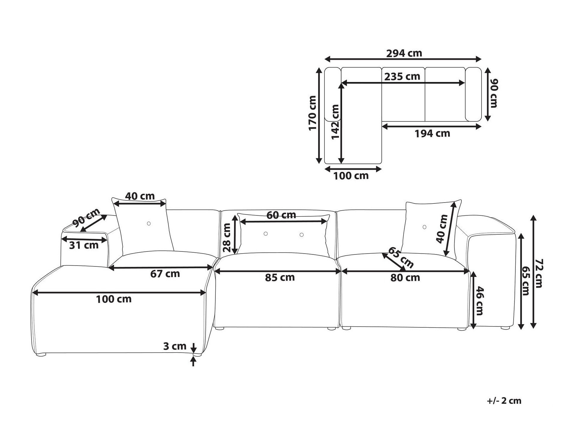 Stūra dīvāns Berwyn 3121 (Balts)