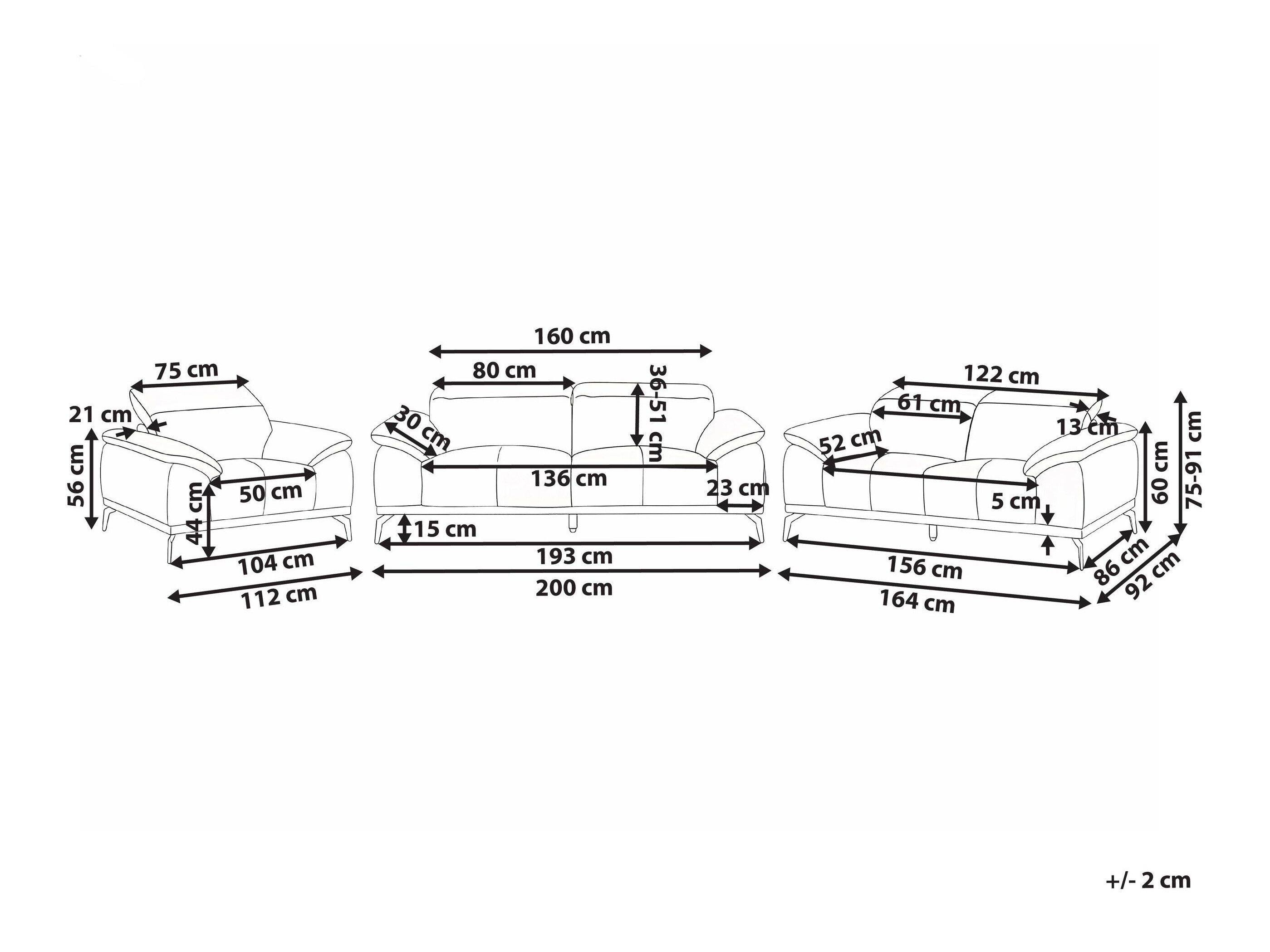 Mīksto mēbeļu komplekts Berwyn 3127 (Melns)