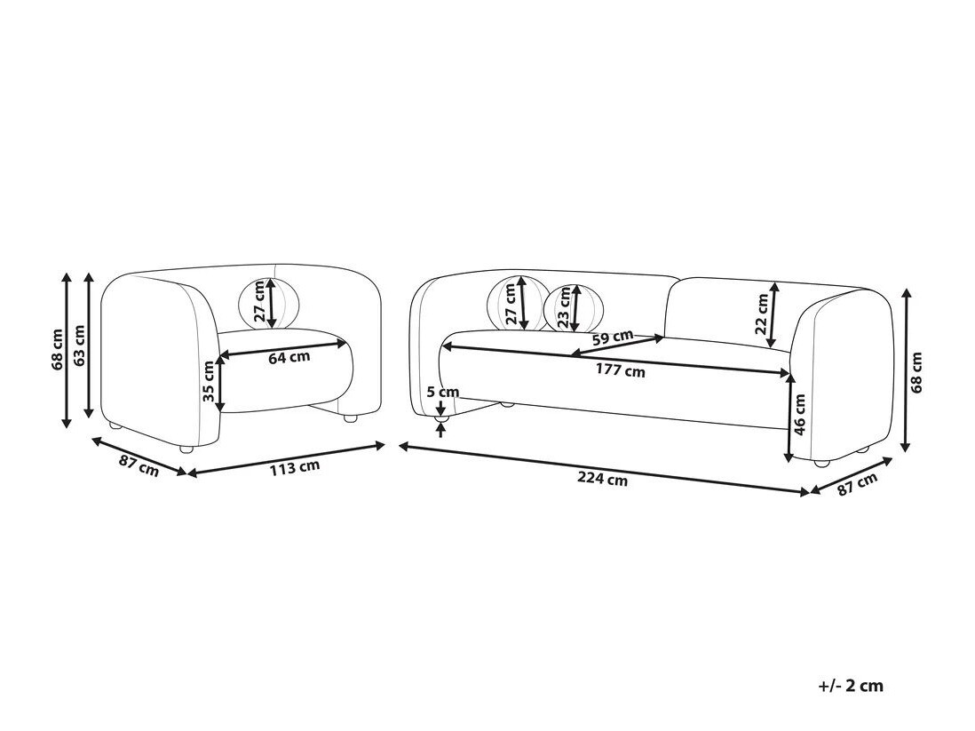 Mīksto mēbeļu komplekts Veselme 104 (Tumši brūns)