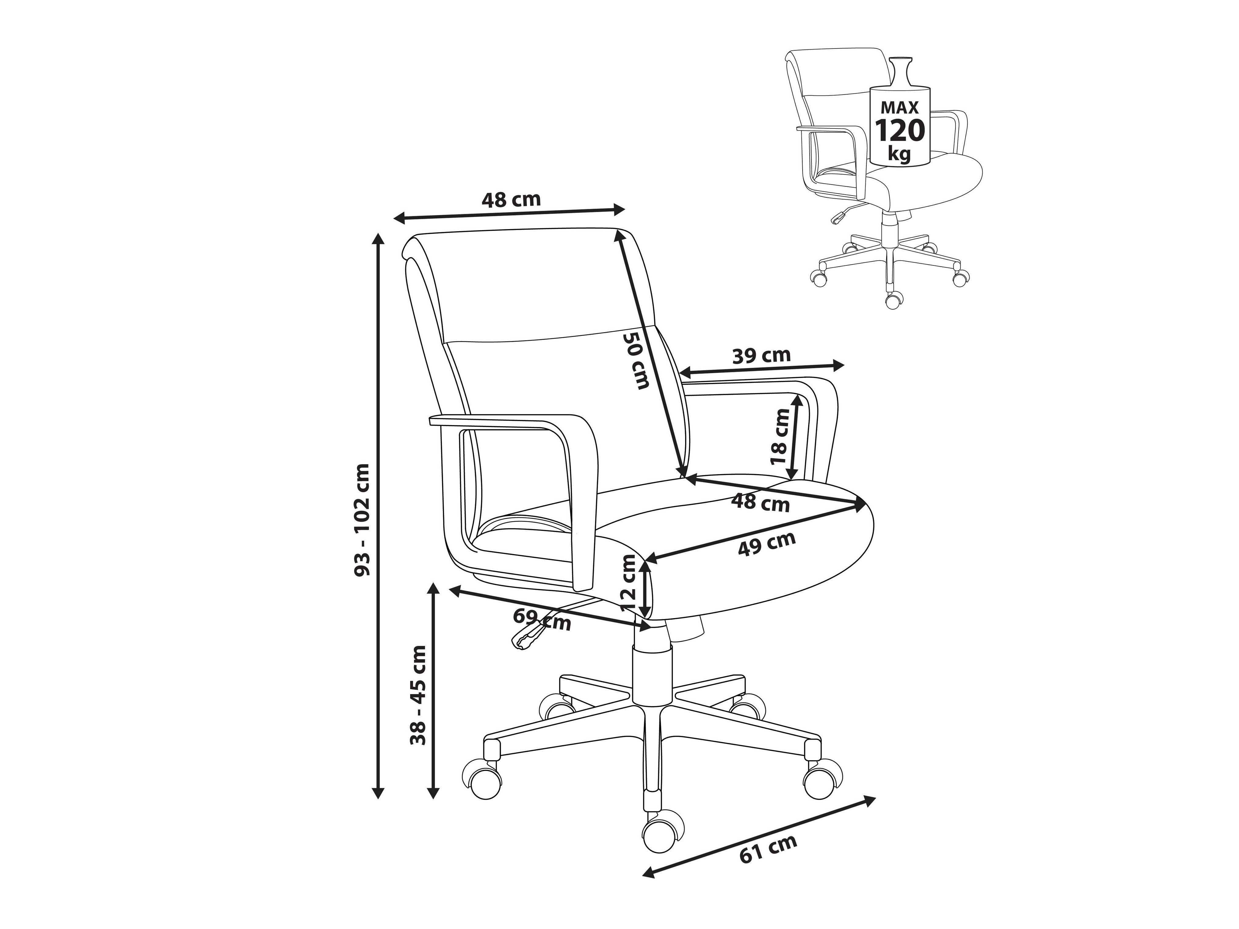 Biroja krēsls Berwyn 3142 (Pelēks)
