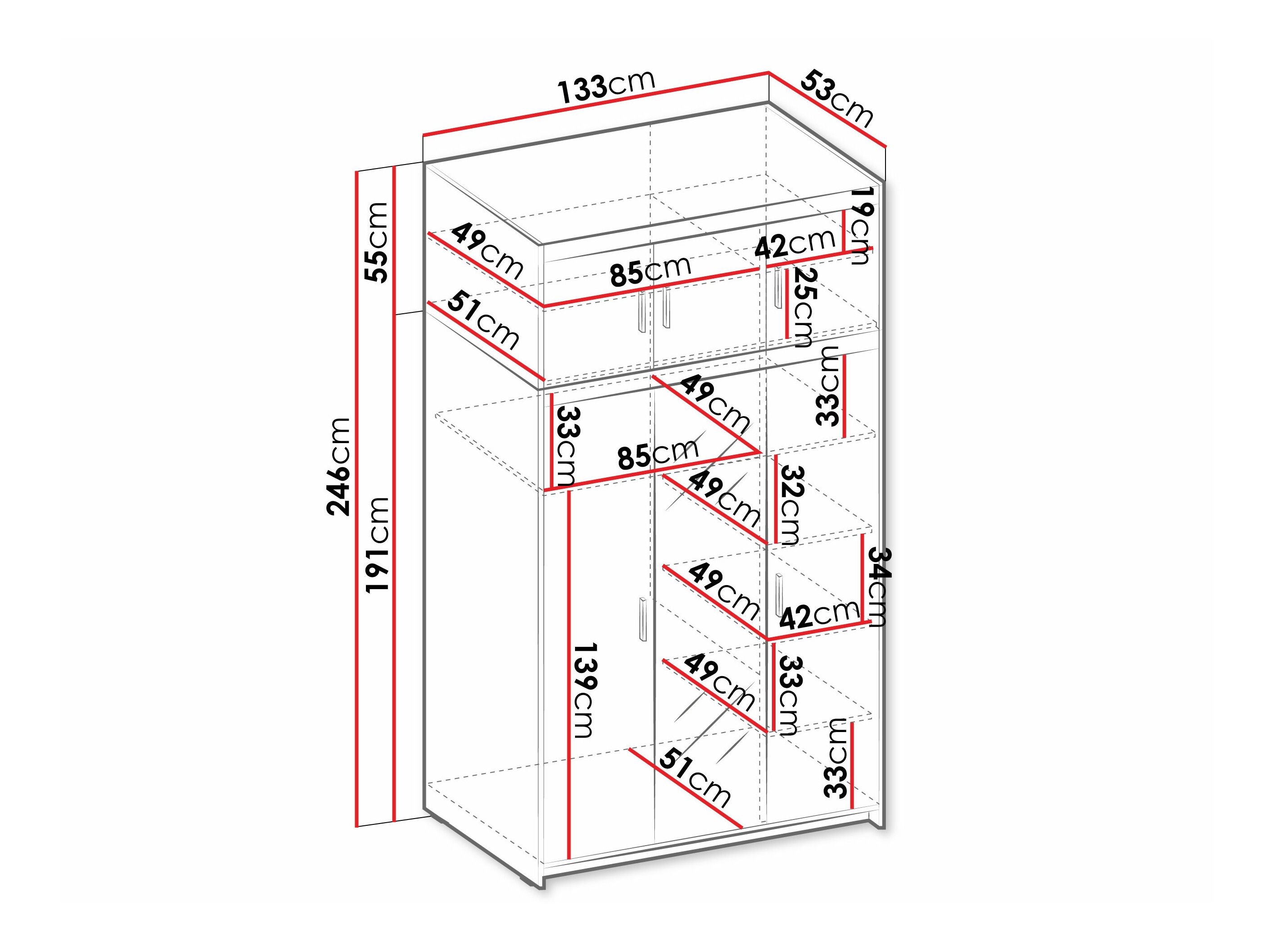 Skapis Novduni 105 (Balts)