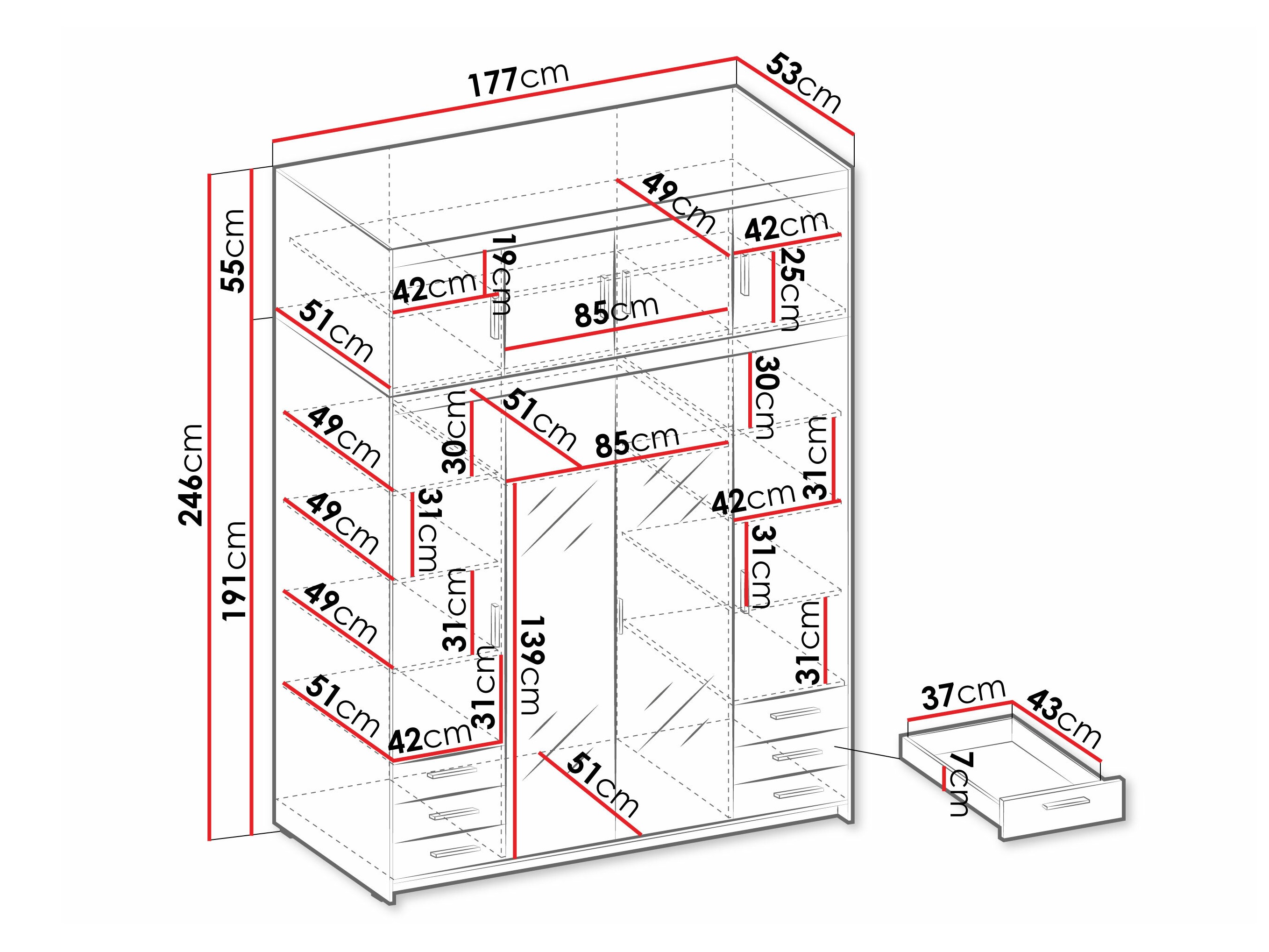 Skapis Novduni 120 (Balts)