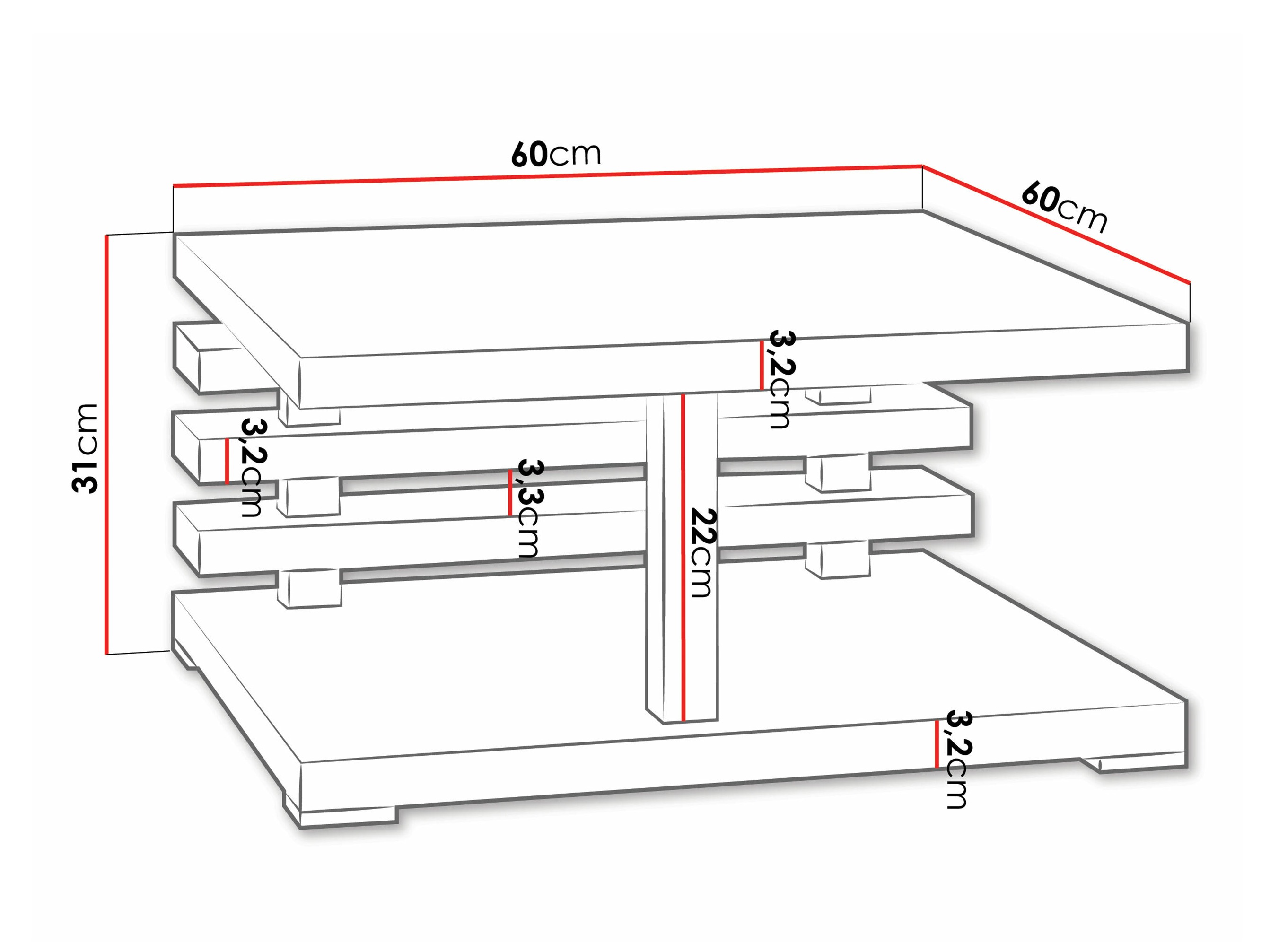 Žurnālu galdiņš Goodyear 122 (Matēts balts)