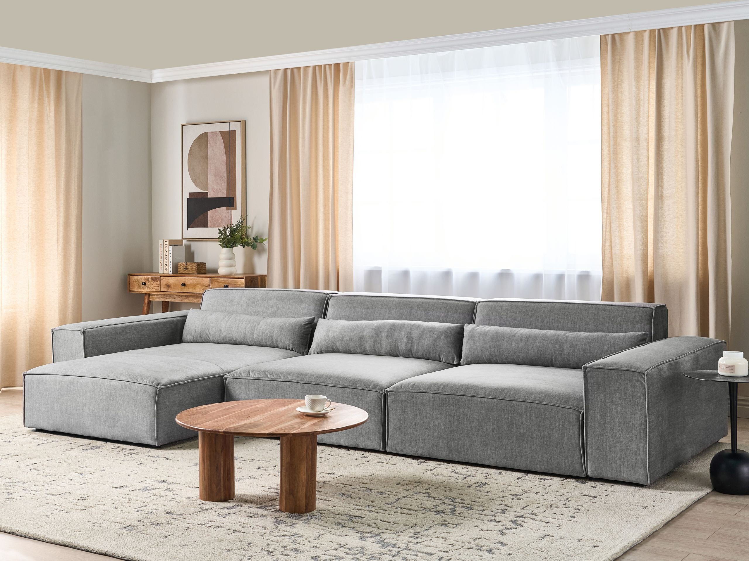 Moduļu stūra dīvāns Tivsora 104 (Pelēks)