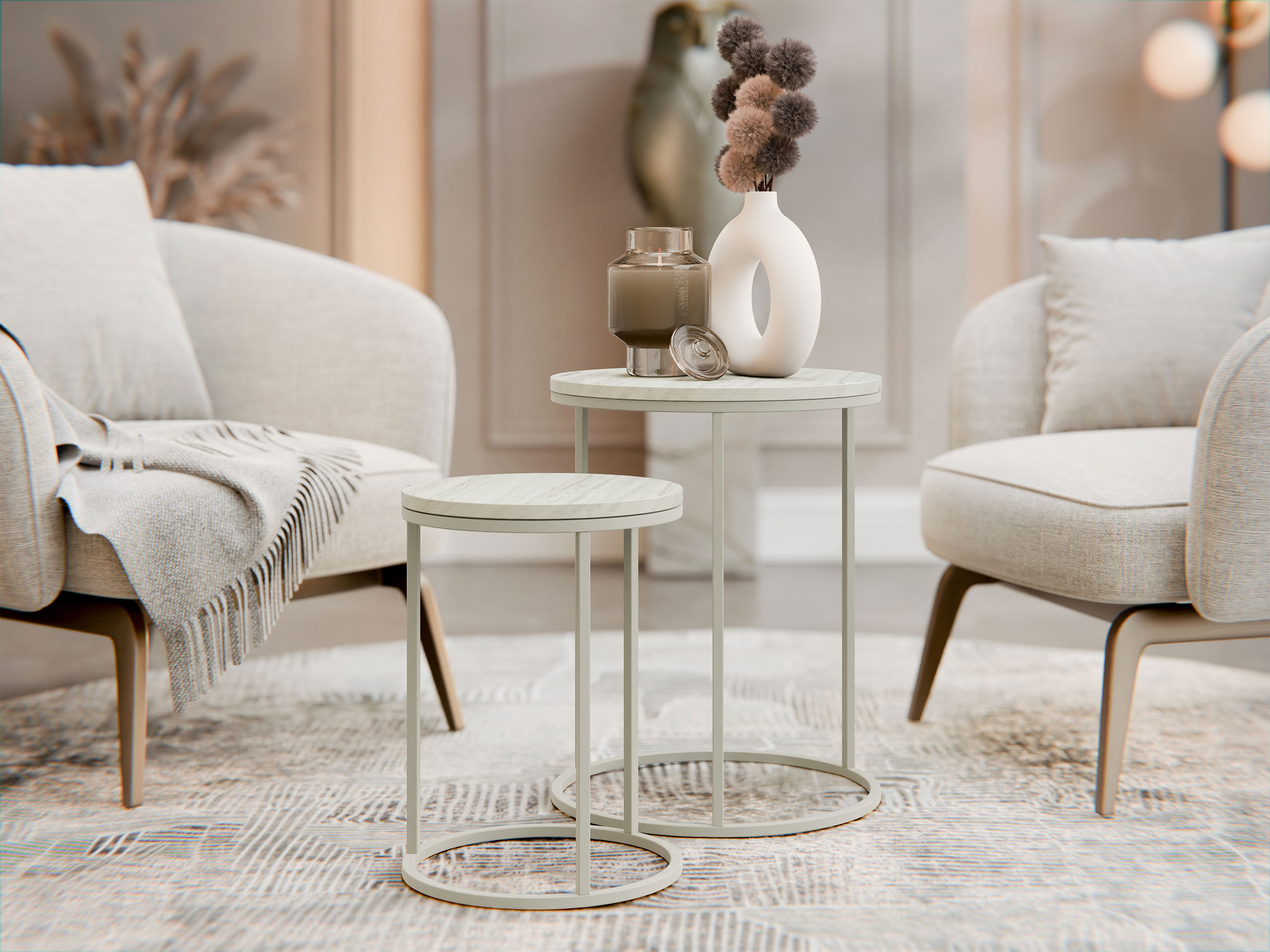 Kafijas galdiņu komplekts Iter (Bēšs)