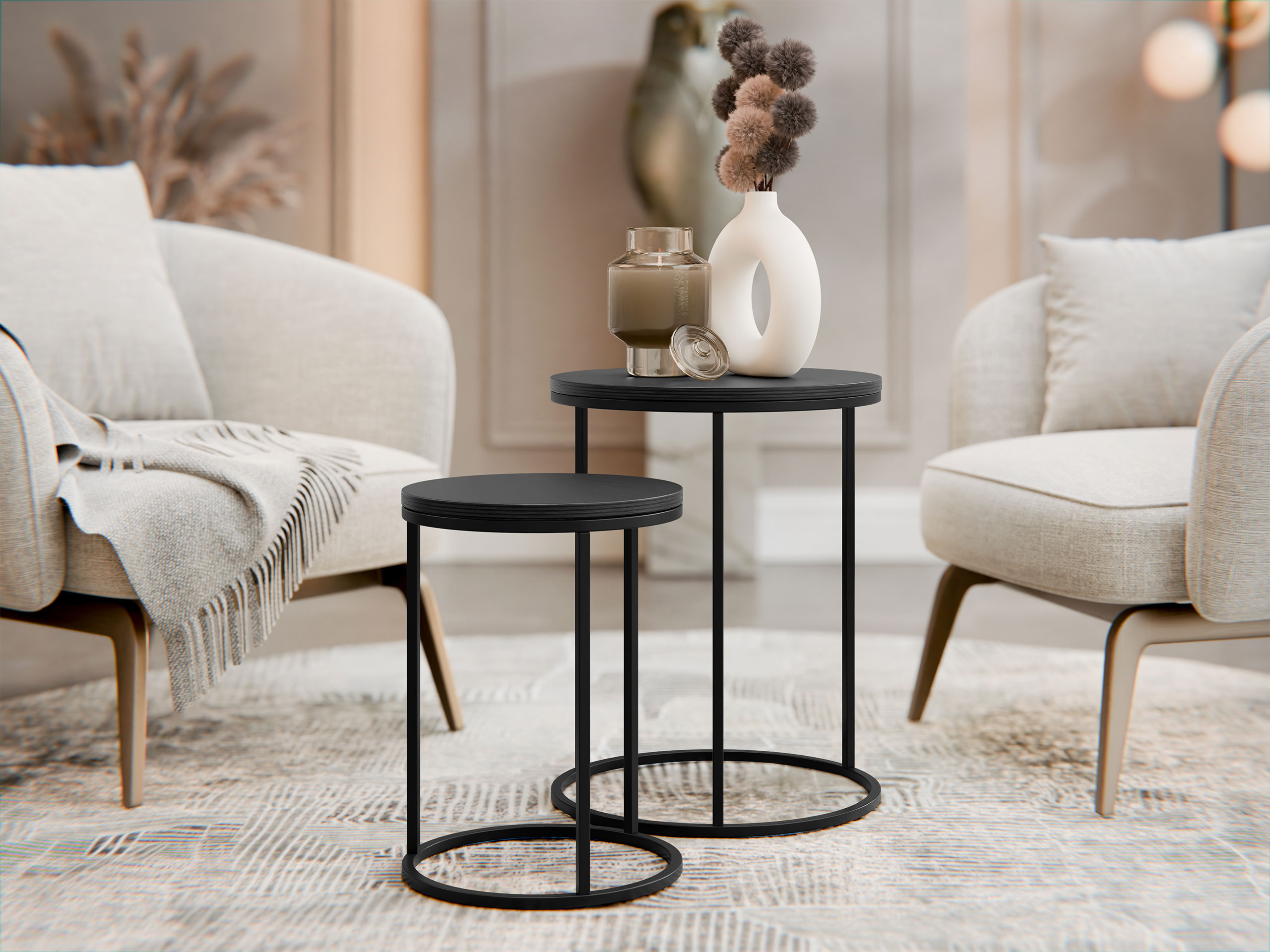 Kafijas galdiņu komplekts Iter (Melns)