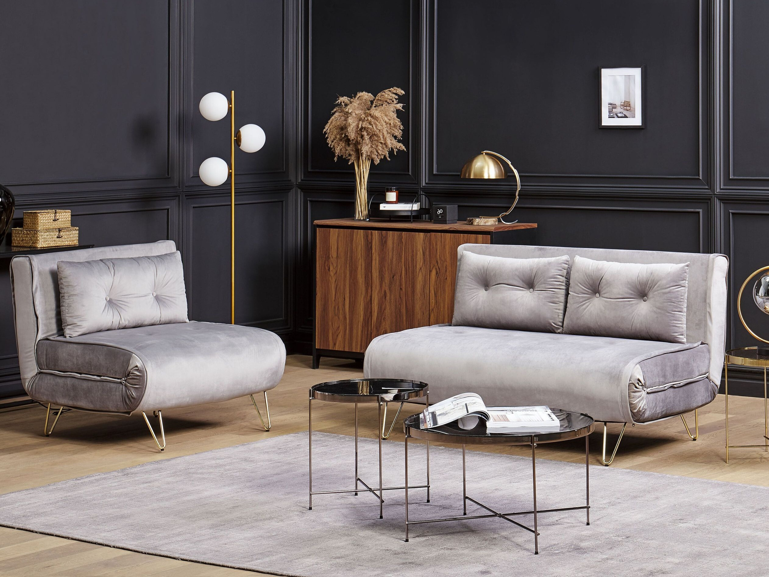 Mīksto mēbeļu komplekts Berwyn 3164 (Pelēks)