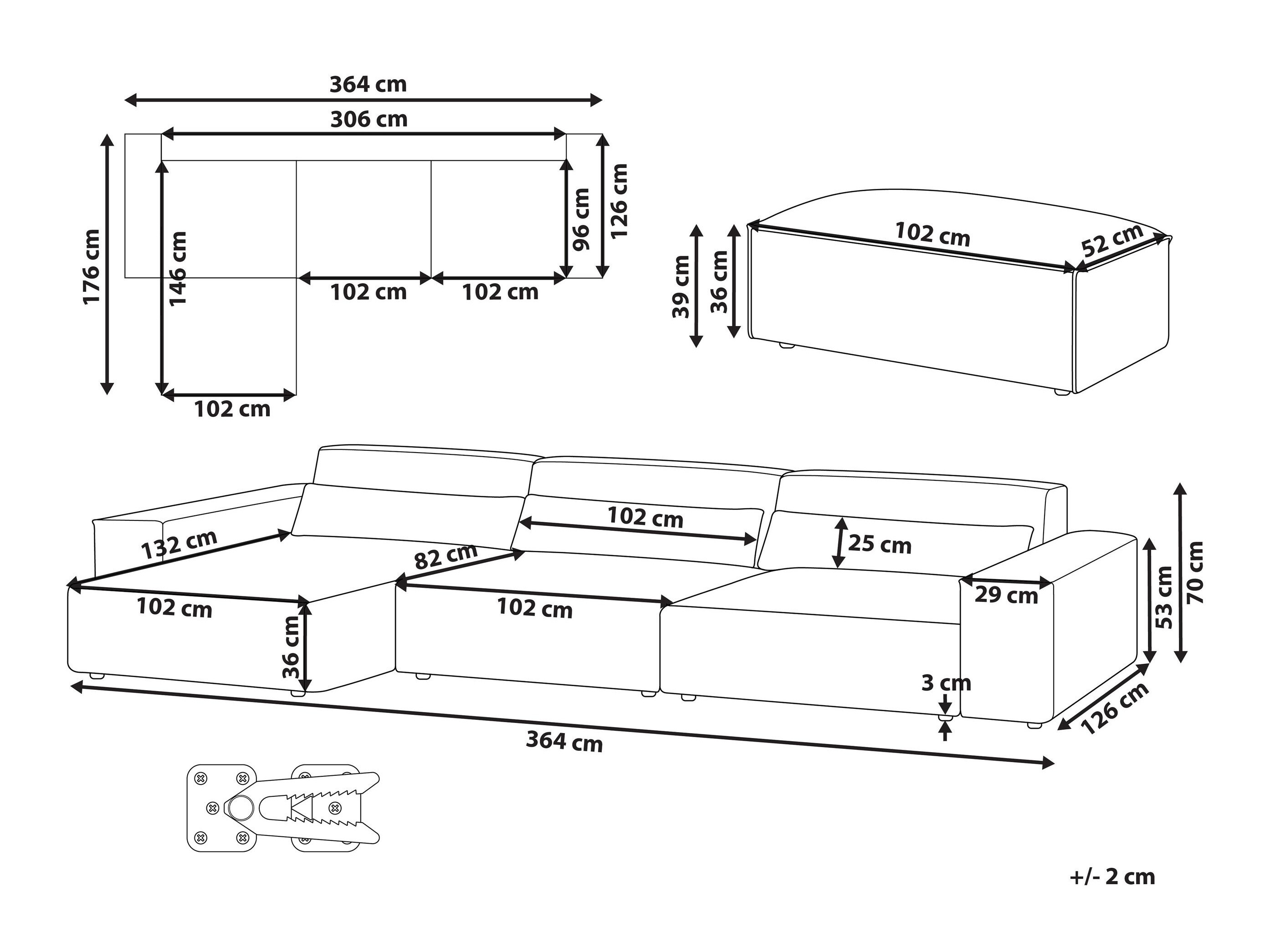 Mīksto mēbeļu komplekts Tivsora 108 (Gaiši brūns)