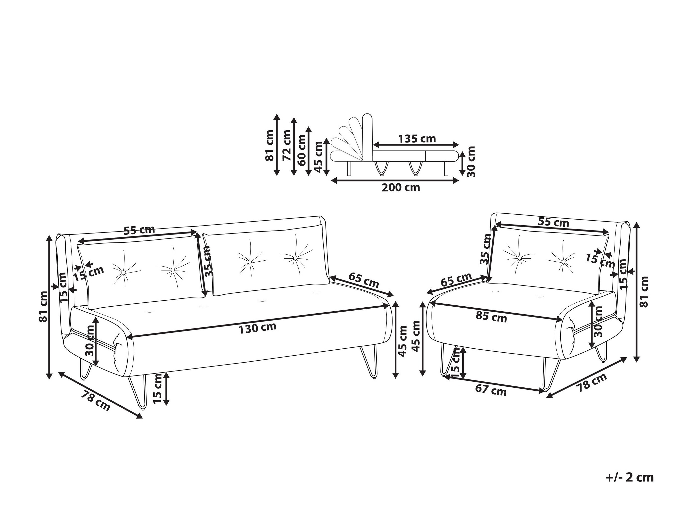 Mīksto mēbeļu komplekts Berwyn 3164 (Pelēks)