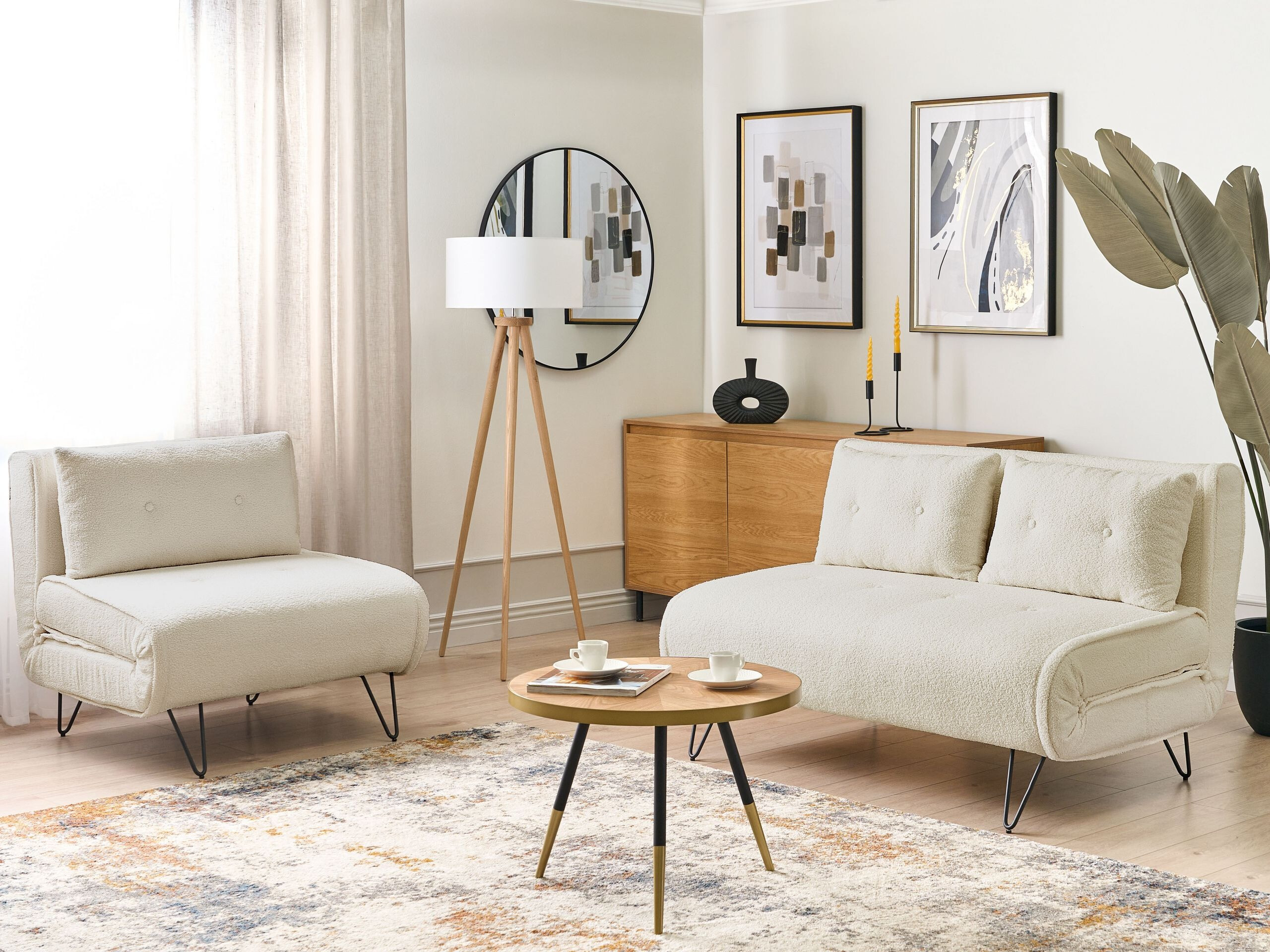 Mīksto mēbeļu komplekts Berwyn 3165 (Balts)