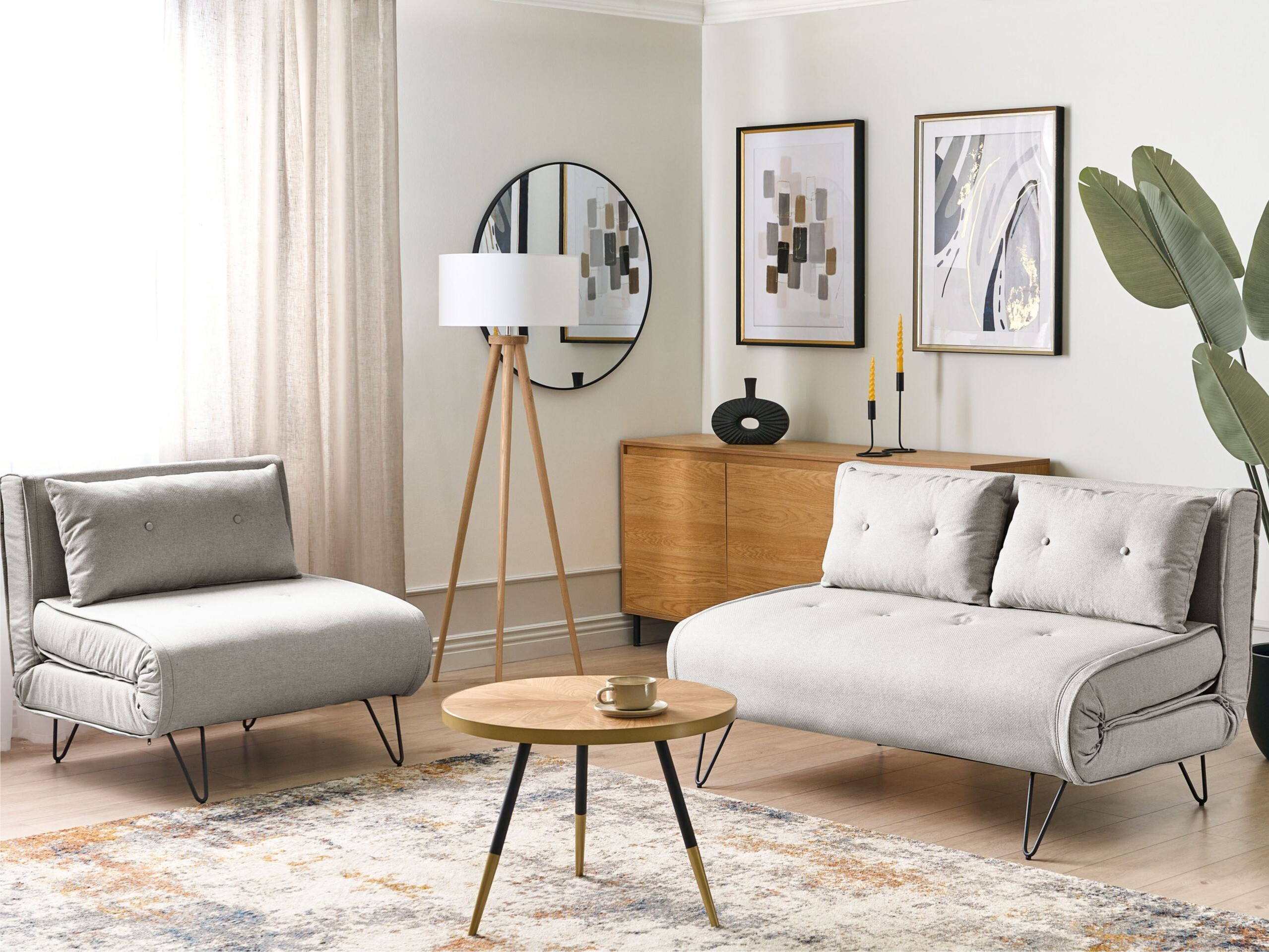 Mīksto mēbeļu komplekts Berwyn 3165 (Gaiši pelēks)