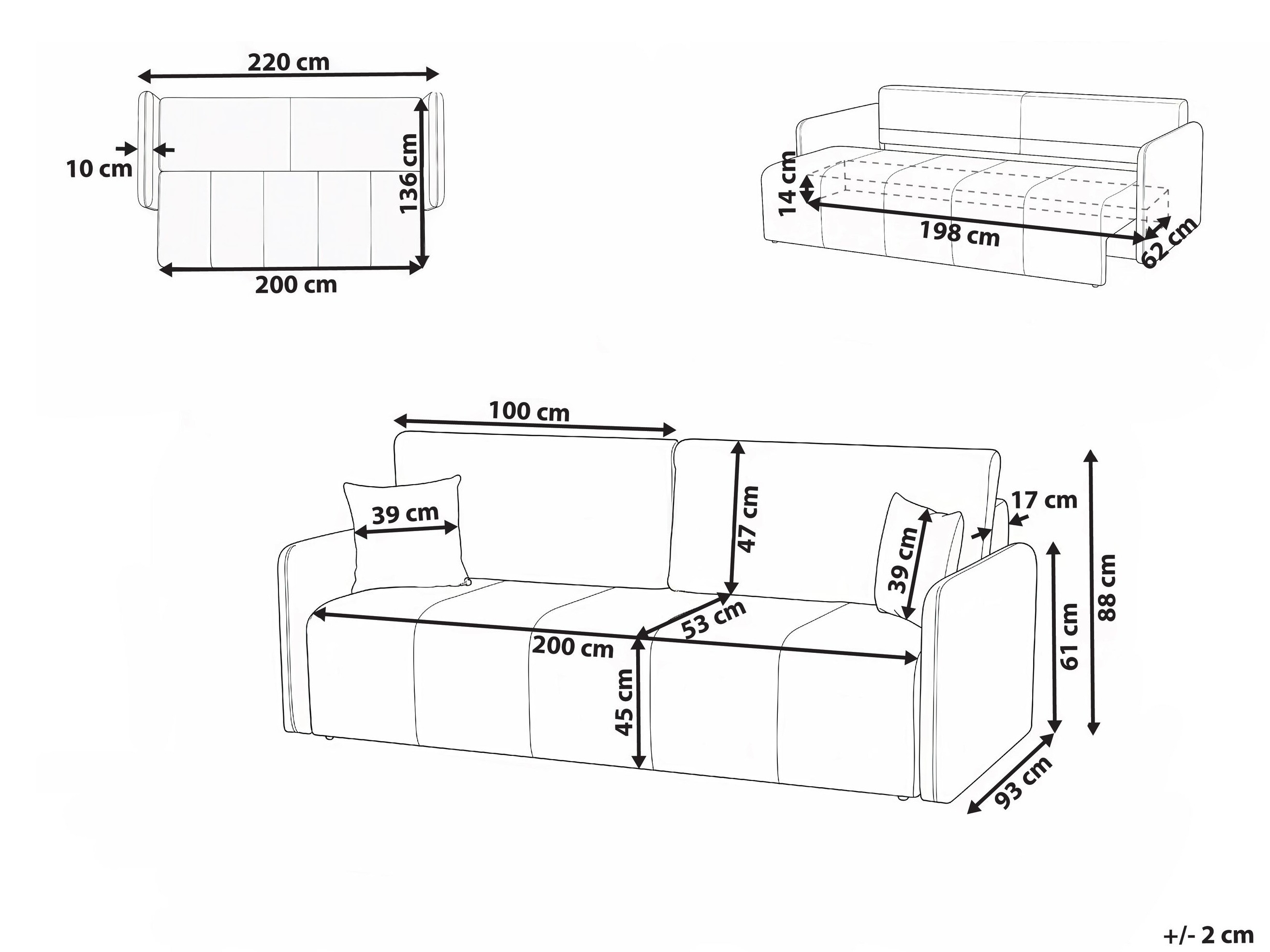 Dīvāns gulta Berwyn 3171 (Taupe)