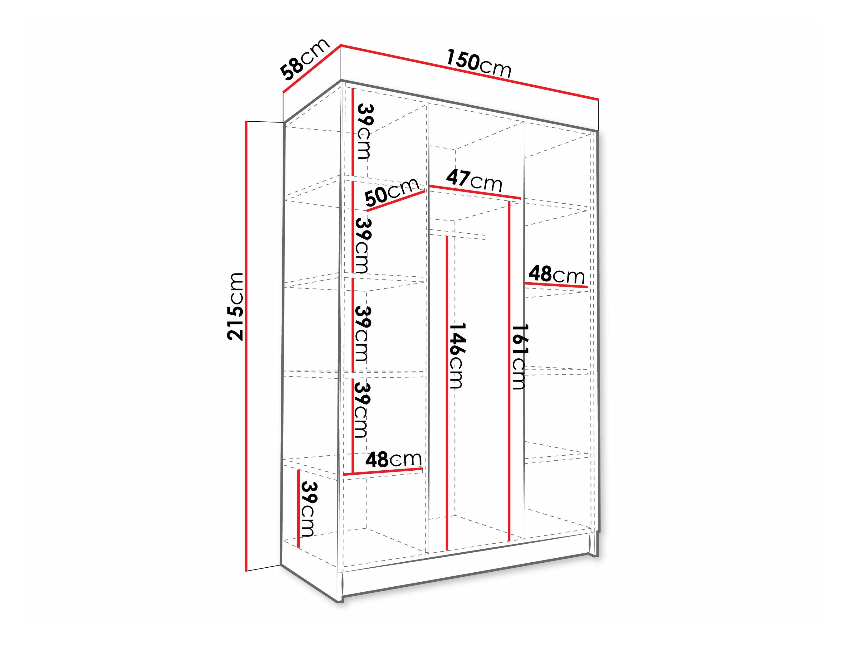 Skapis Closico 198 (Balts + Melns)