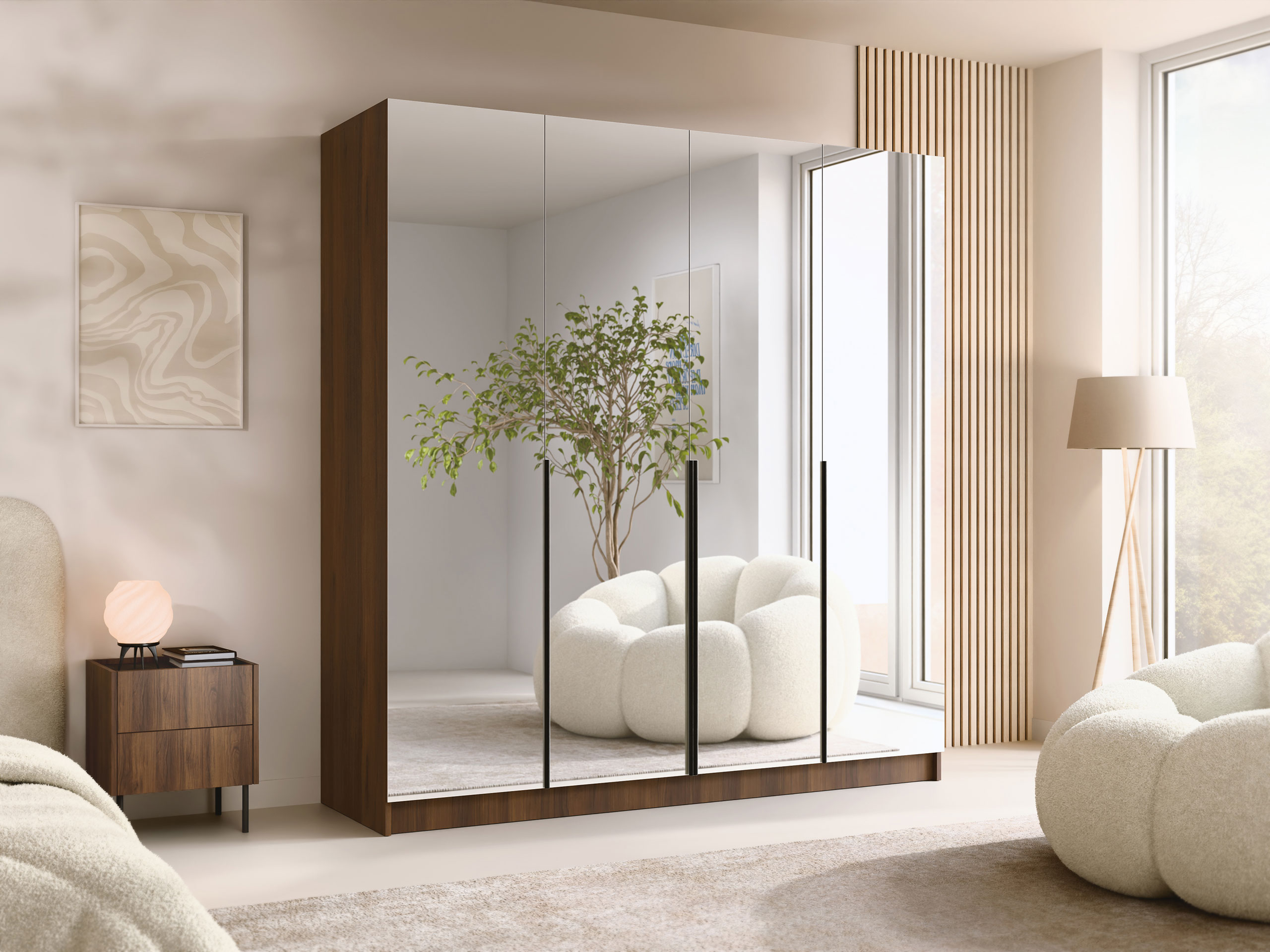 Skapis Closico Navor III (Riekstkoks + Melns)