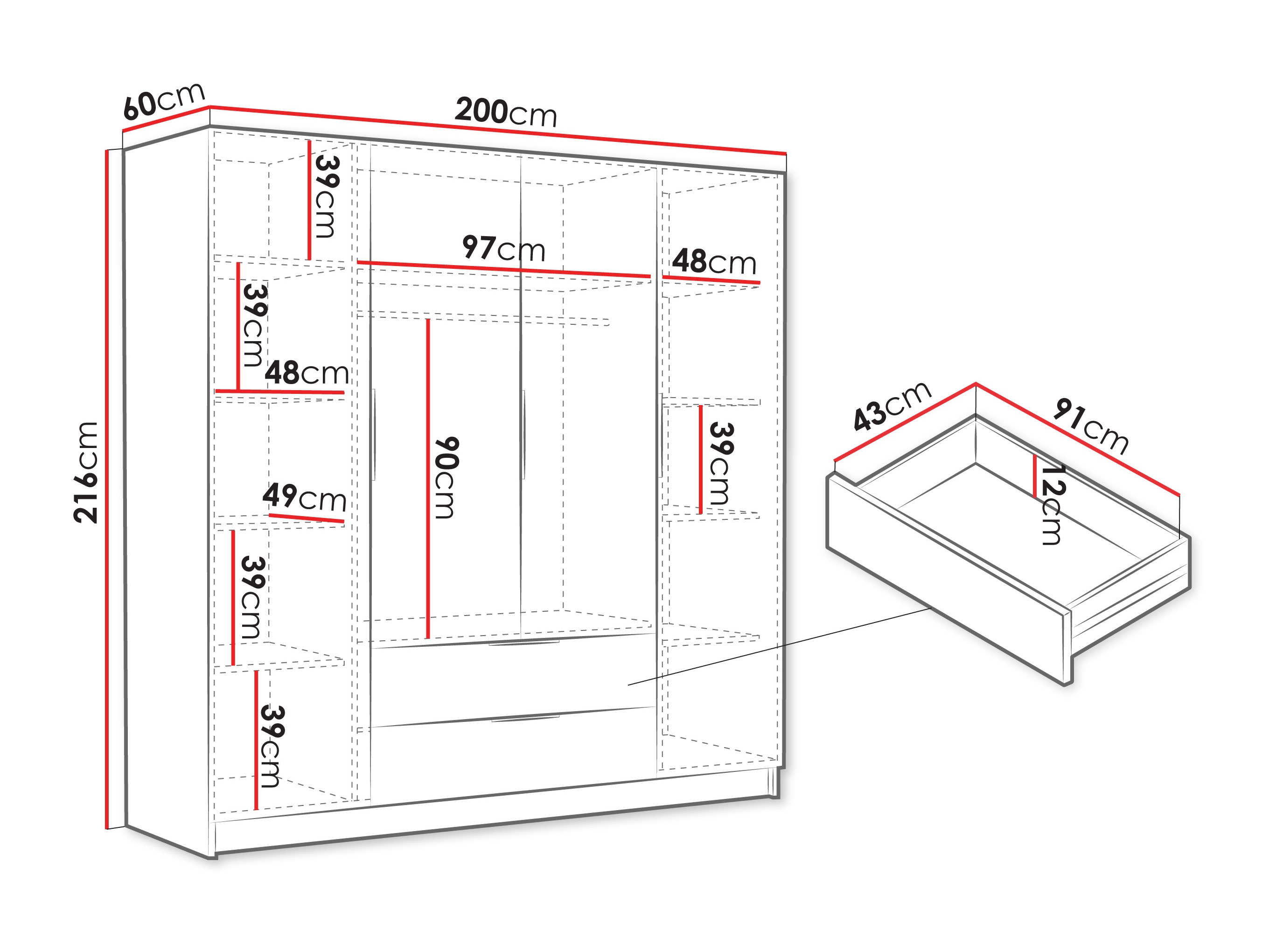 Skapis Closico 202 (Kašmirs)