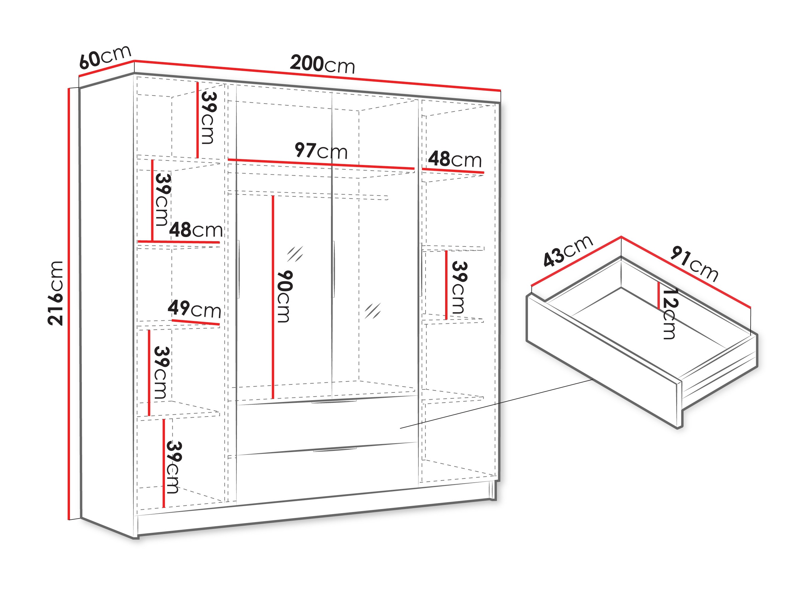 Skapis Closico Cadron II (Kašmirs)
