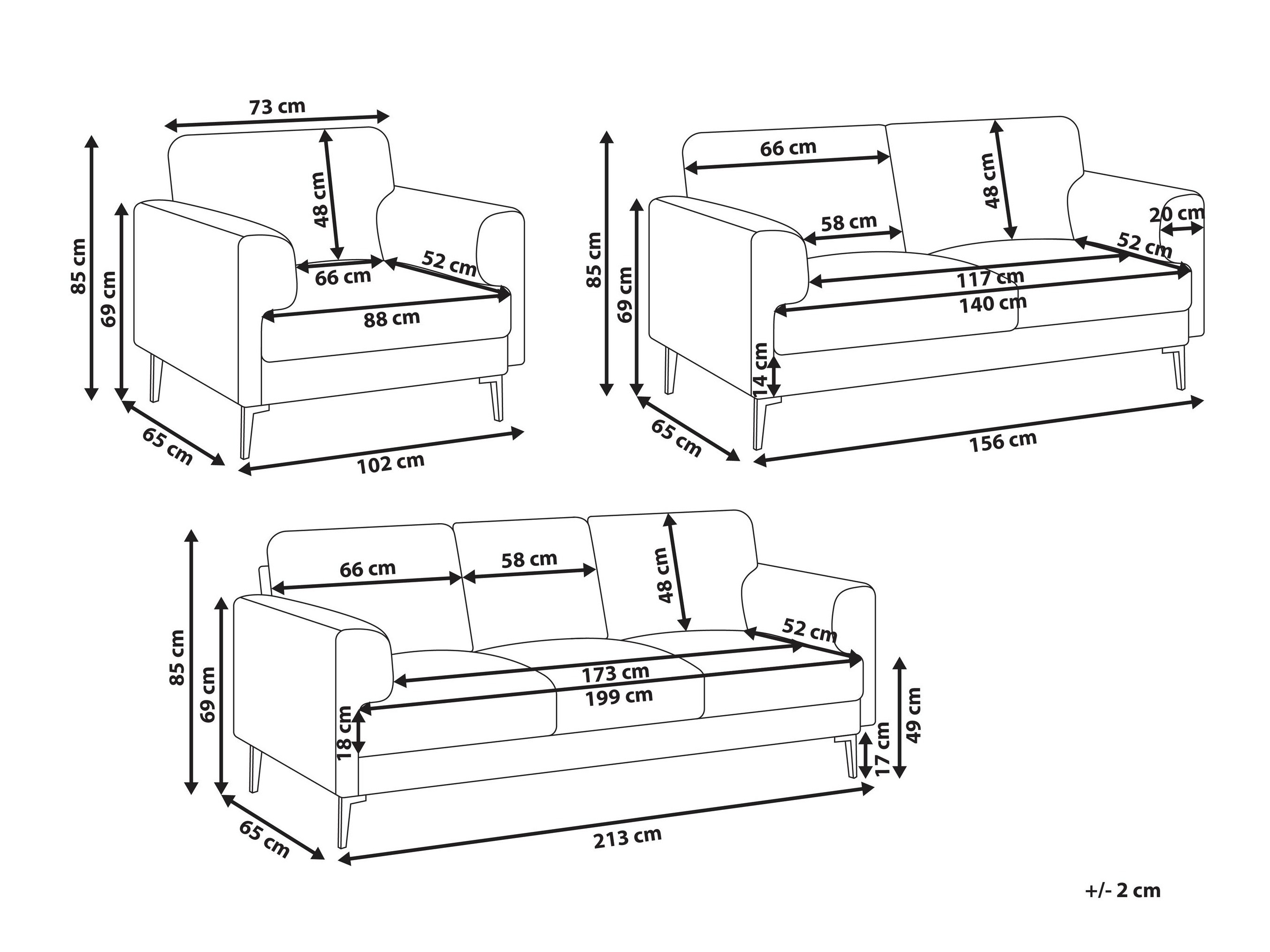 Mīksto mēbeļu komplekts Catcavu 102 (Gaiši bēšs)