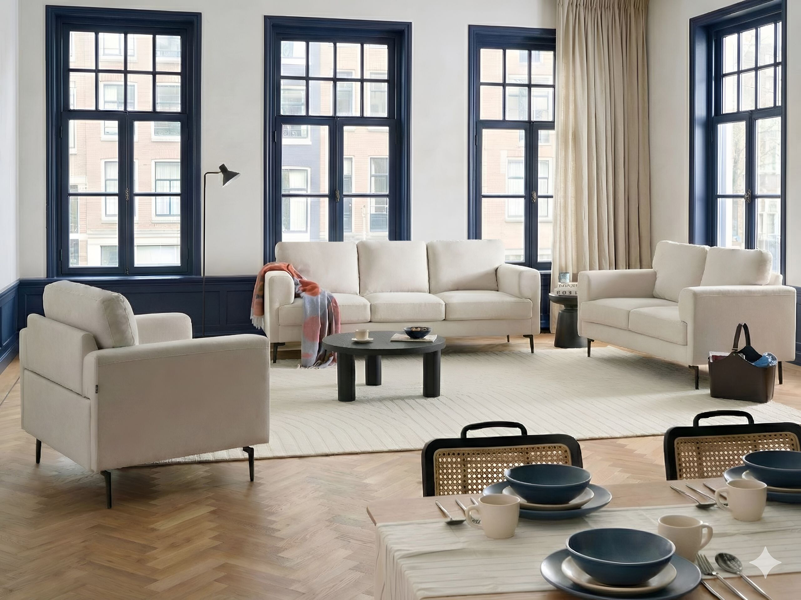 Mīksto mēbeļu komplekts Catcavu 102 (Gaiši bēšs)