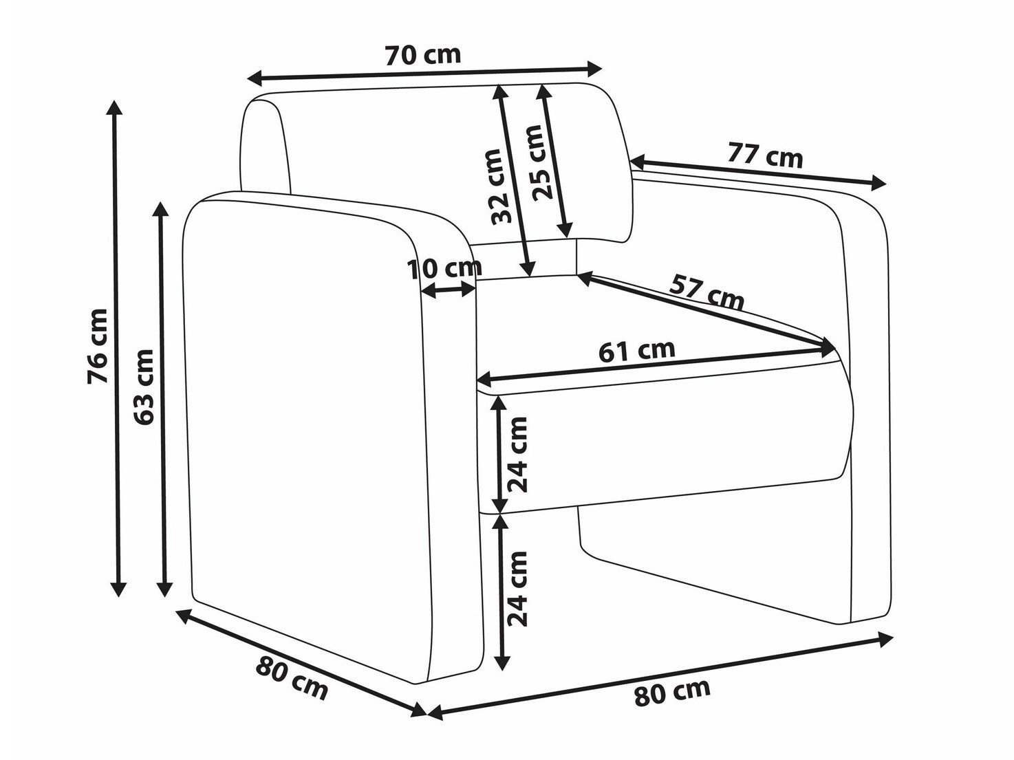 Krēsls Berwyn 3189 (Balts)