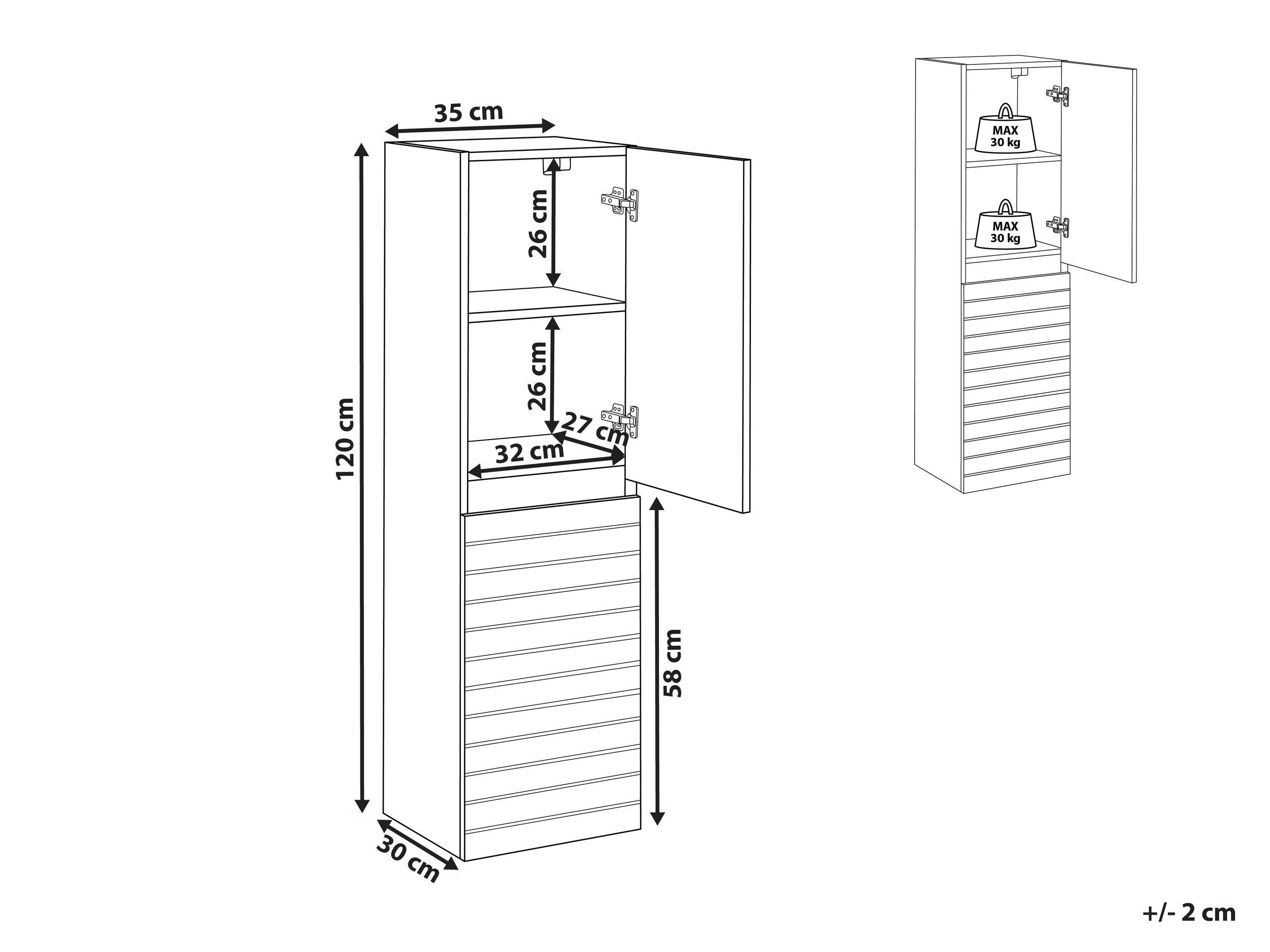 Piekarams vannas istabas skapītis Berwyn 3187