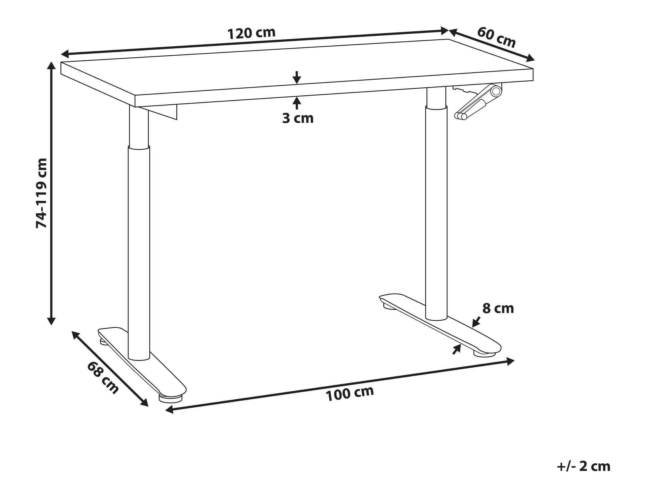 Rakstāmgalds ar regulējamu augstumu Berwyn 3192 (Gaiši brūns)