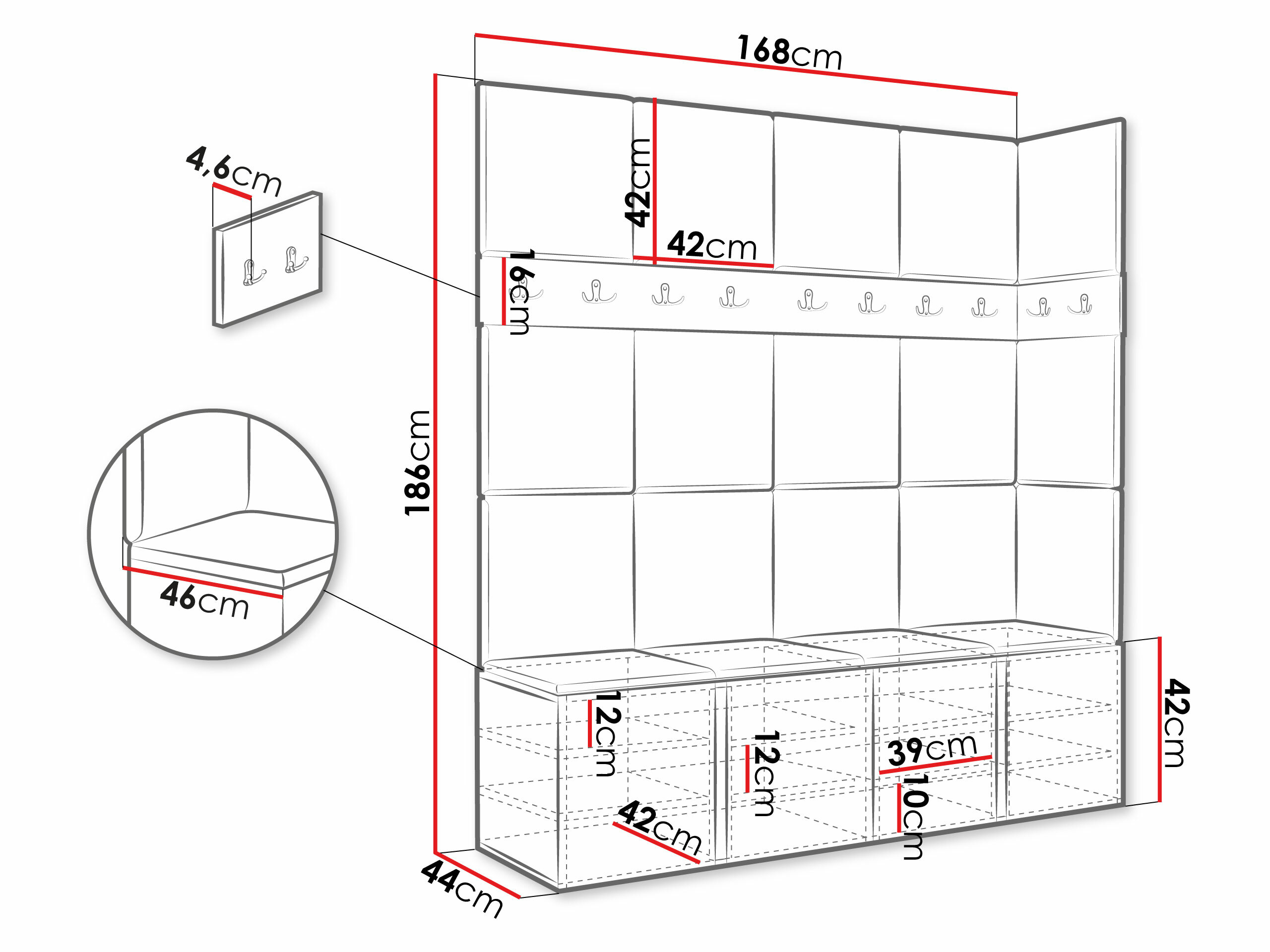 Priekšnama komplekts Hartford 265 (Balts)