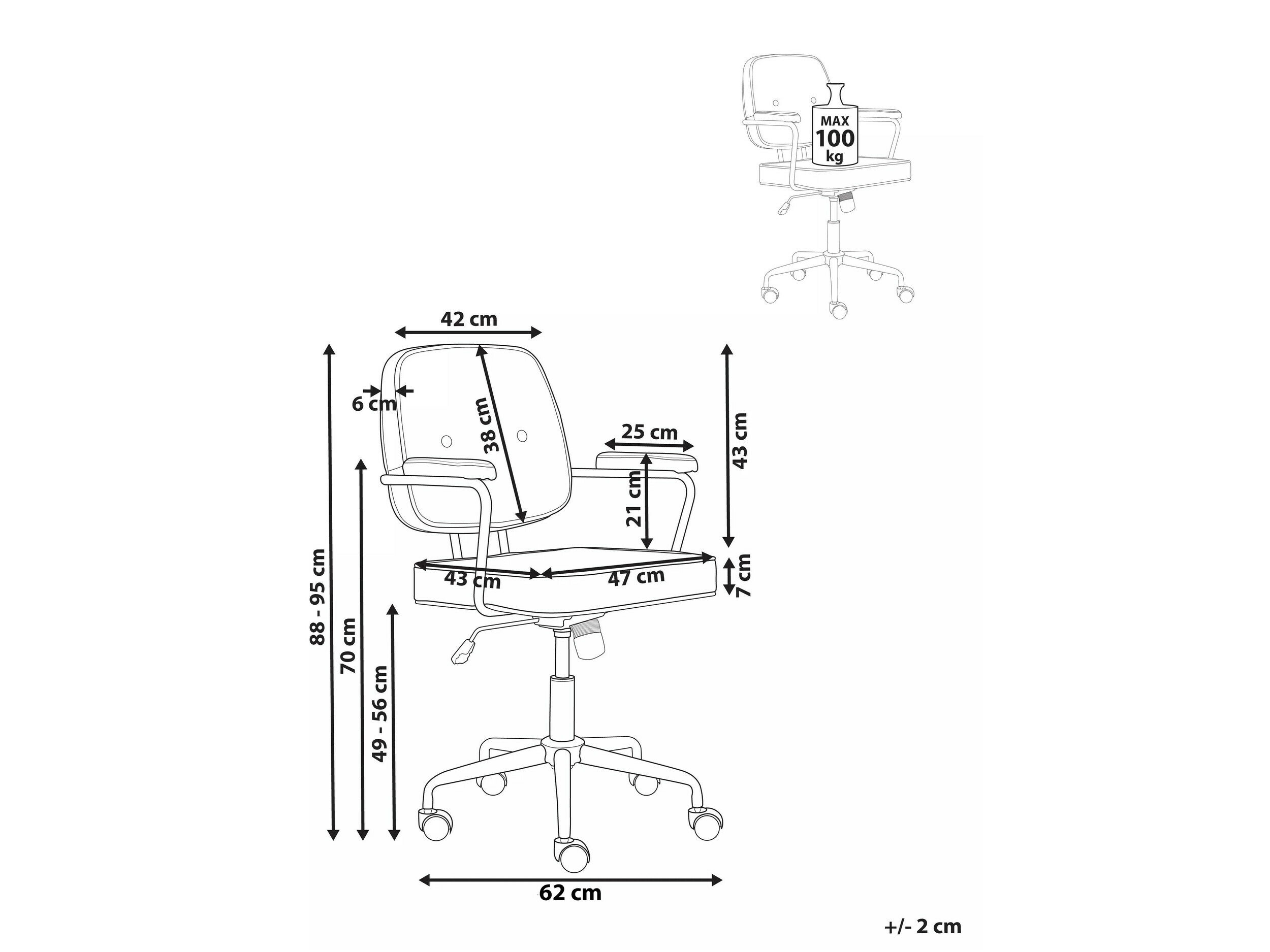 Biroja krēsls Berwyn 901 (Oranžs)