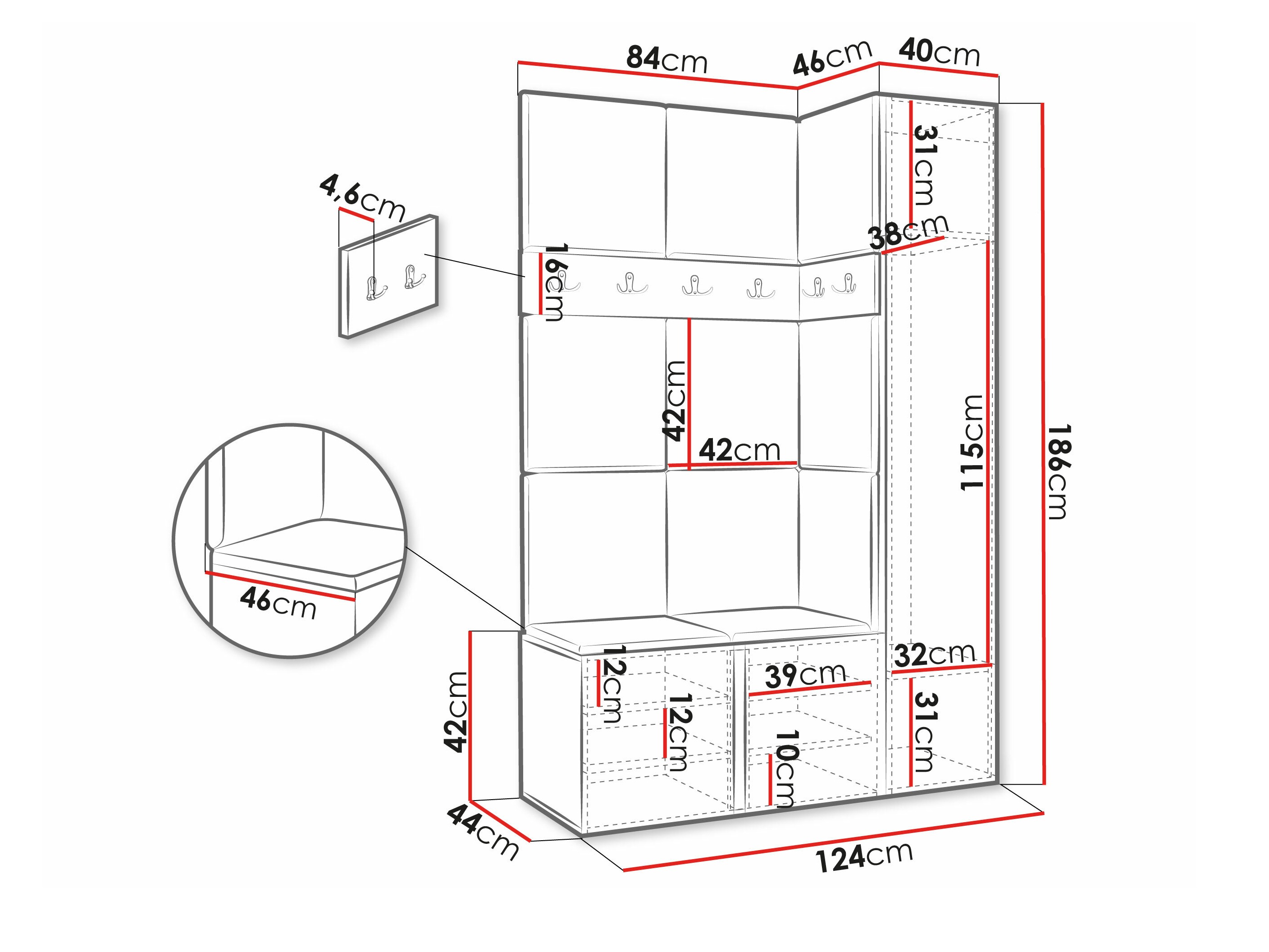 Priekšnama komplekts Pinis IX (Balts)