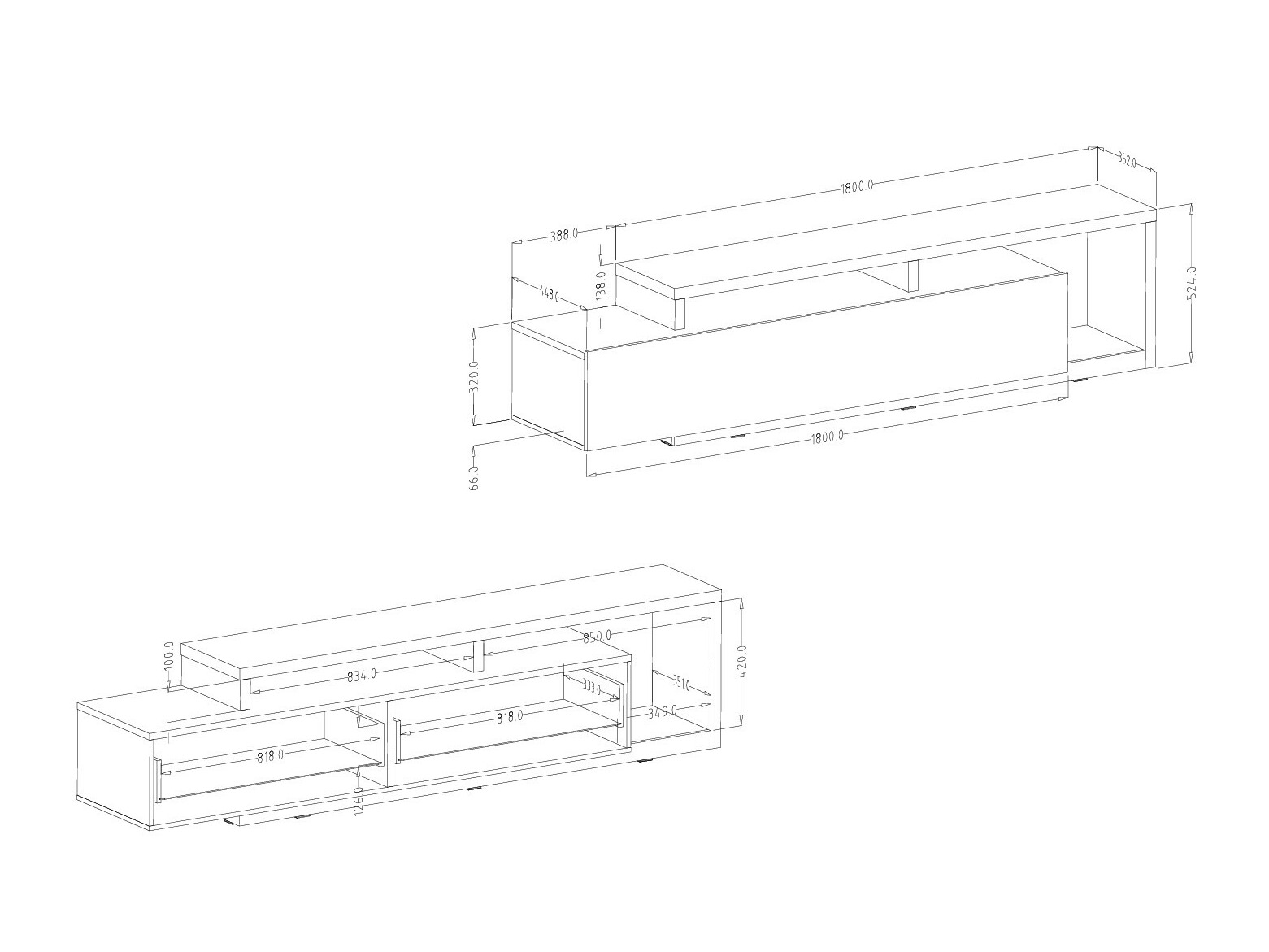 TV galds Lutiva 103 (Antracīts + Ribbec ozols)