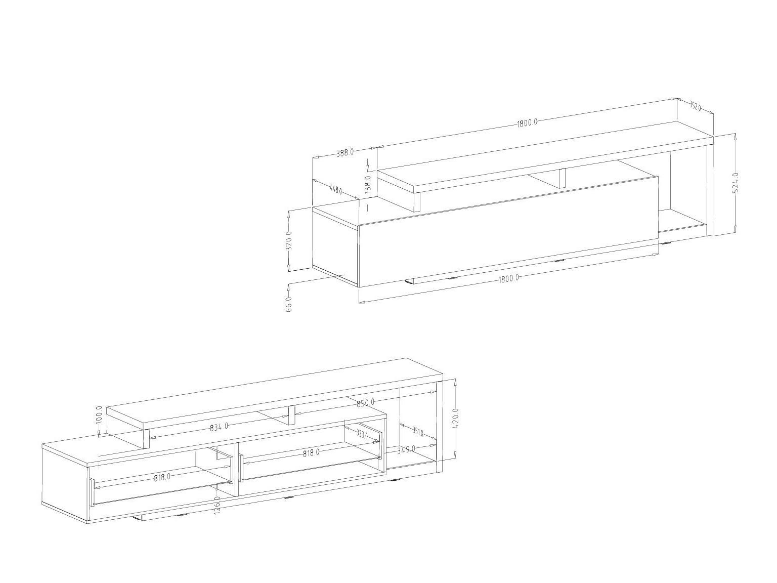 TV galds Lutiva 103 (Matēts melns)