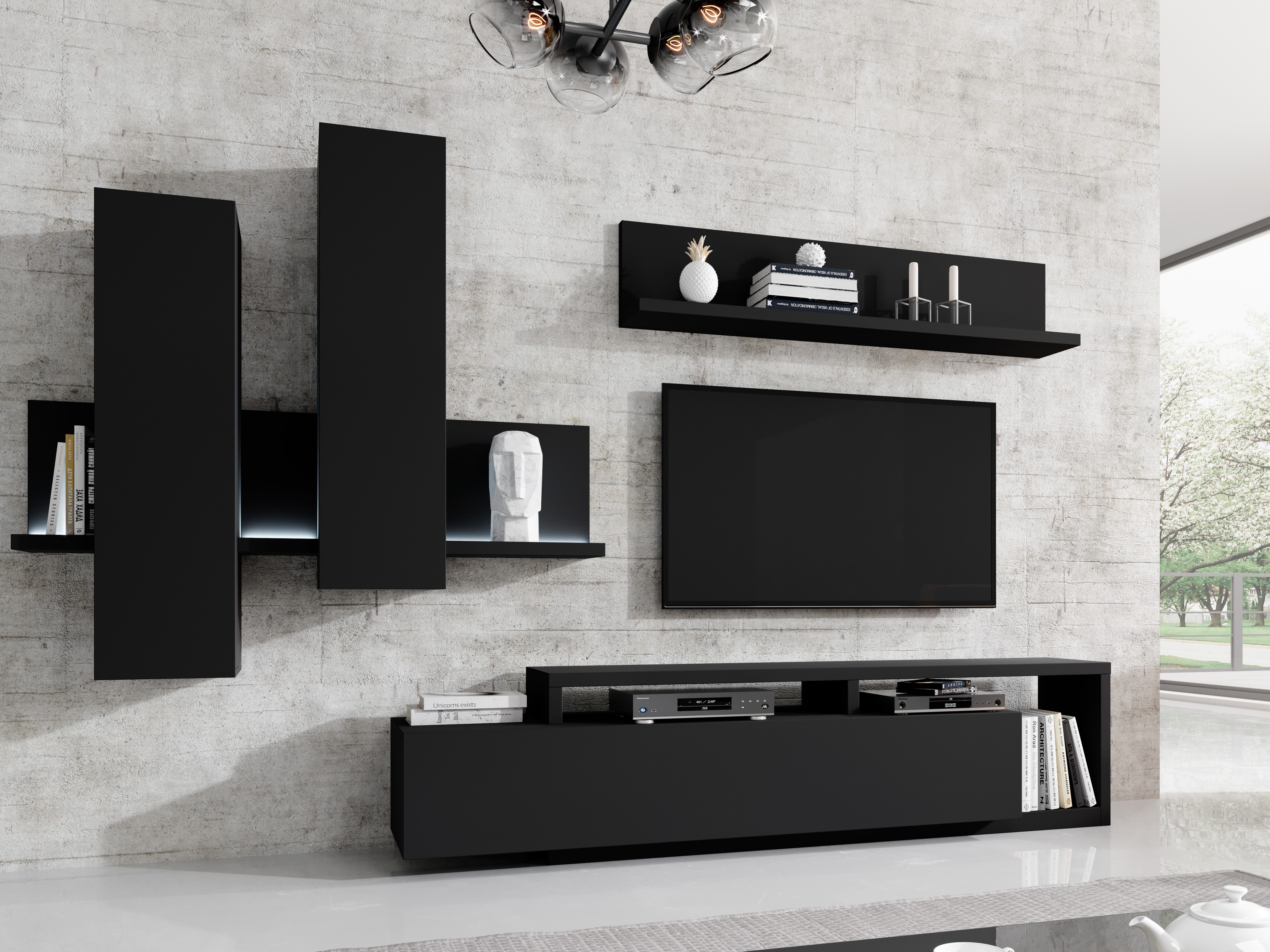 TV galds Lutiva 103 (Matēts melns)
