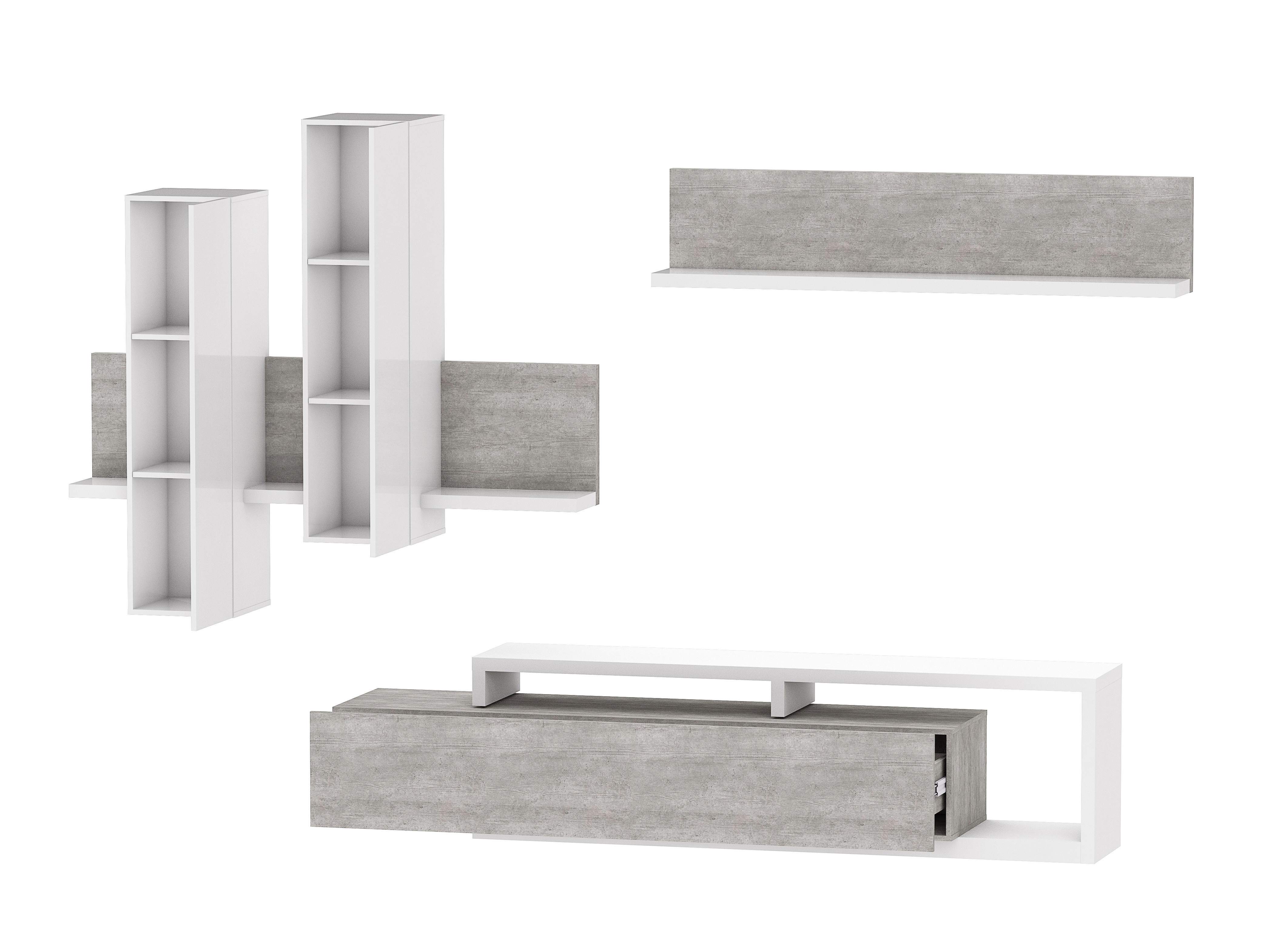 Viesistabas komplekts Lutiva 100 (Balts + Betons)