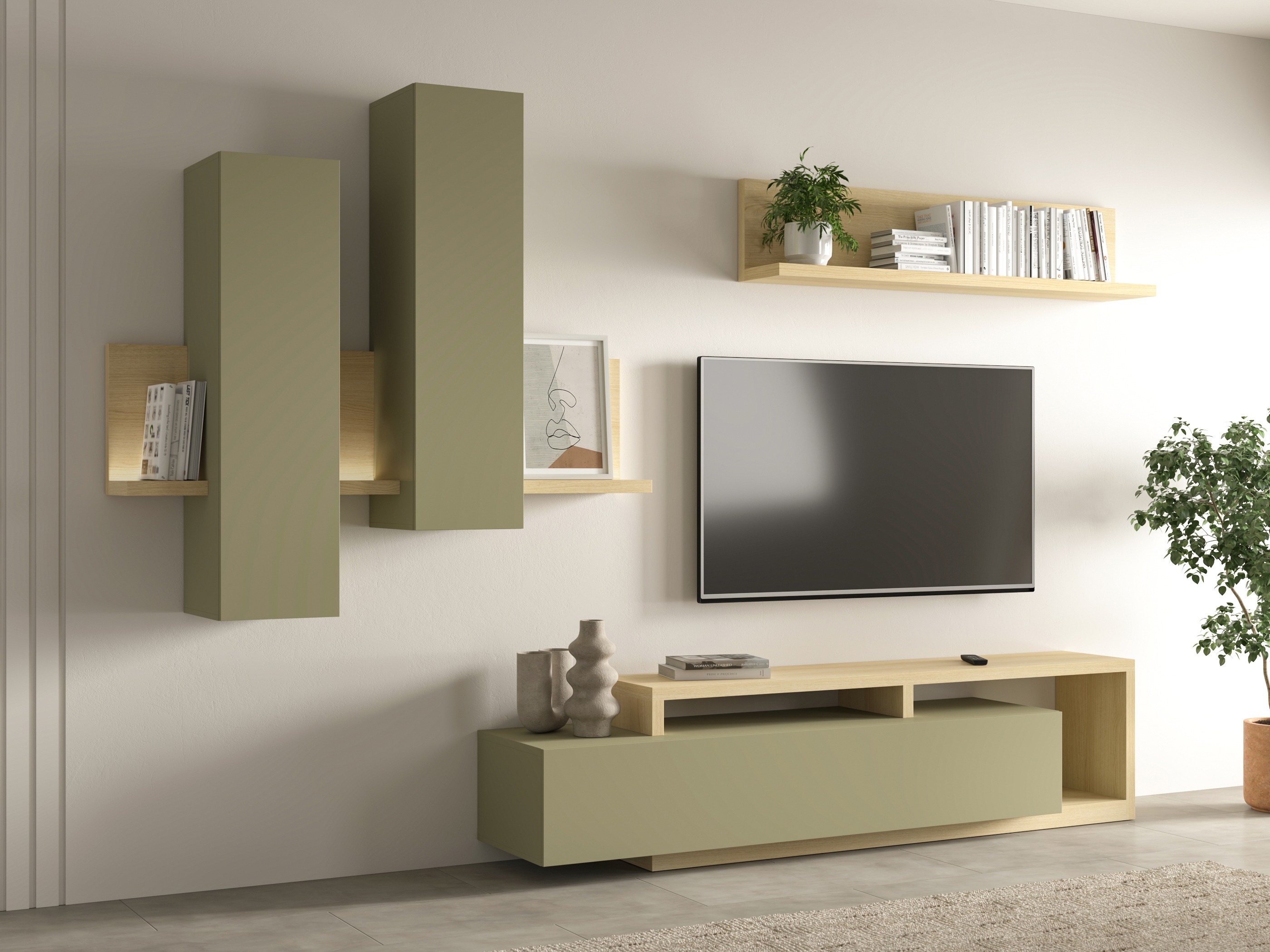 Viesistabas komplekts Lutiva 100 (Eikalipts + Ozols)