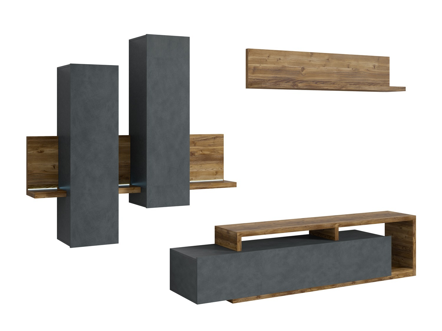 Viesistabas komplekts Lutiva 100 (Matera pelēks + Tumšā egle)