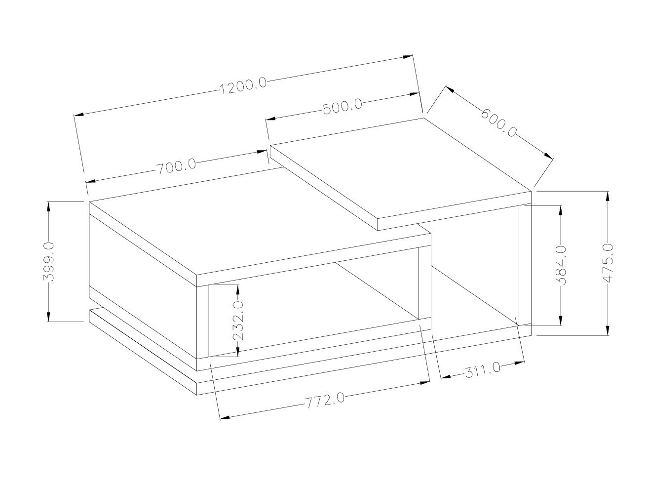 Žurnālu galdiņš Lutiva 104 (Matera pelēks + Tumšā egle)