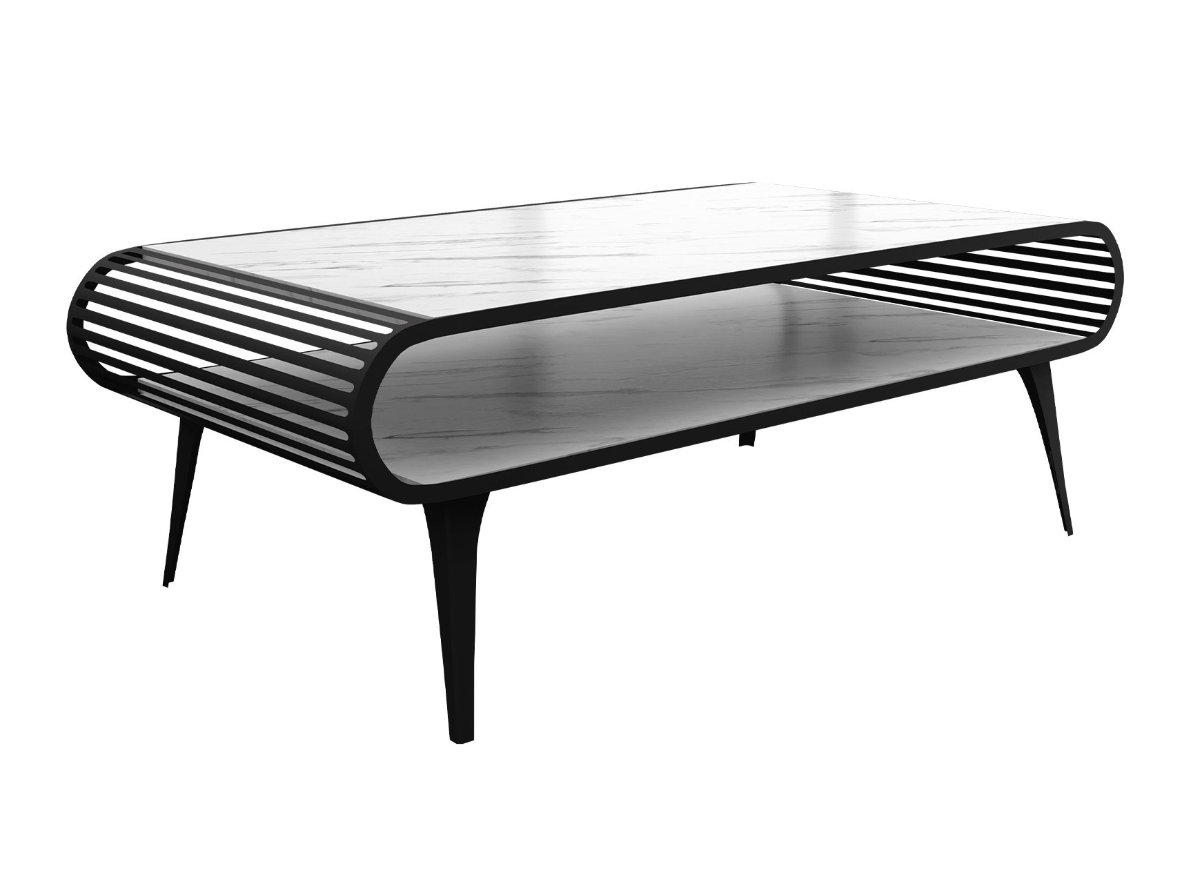 Žurnālu galdiņš Oswego 161 (Balts marmors)