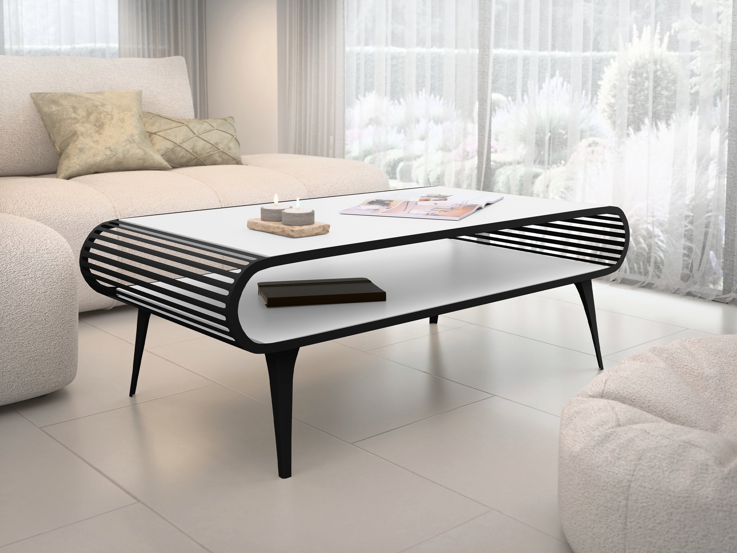 Žurnālu galdiņš Oswego 161 (Balts)